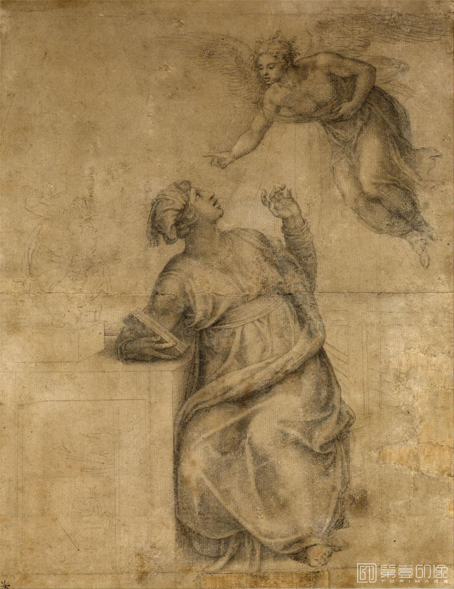 素描-[意大利]米开朗基罗·博纳罗蒂 (Michelangelo di Lodovico Buonarroti Simoni)作品集-0103