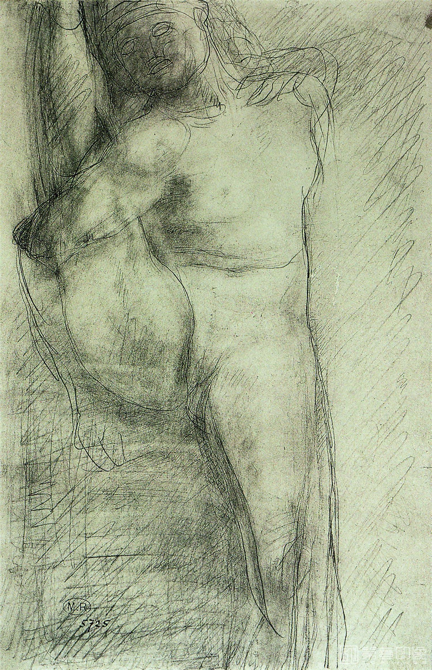 素描-[法国]奥古斯特·罗丹 (Auguste Rodin)作品集-0008