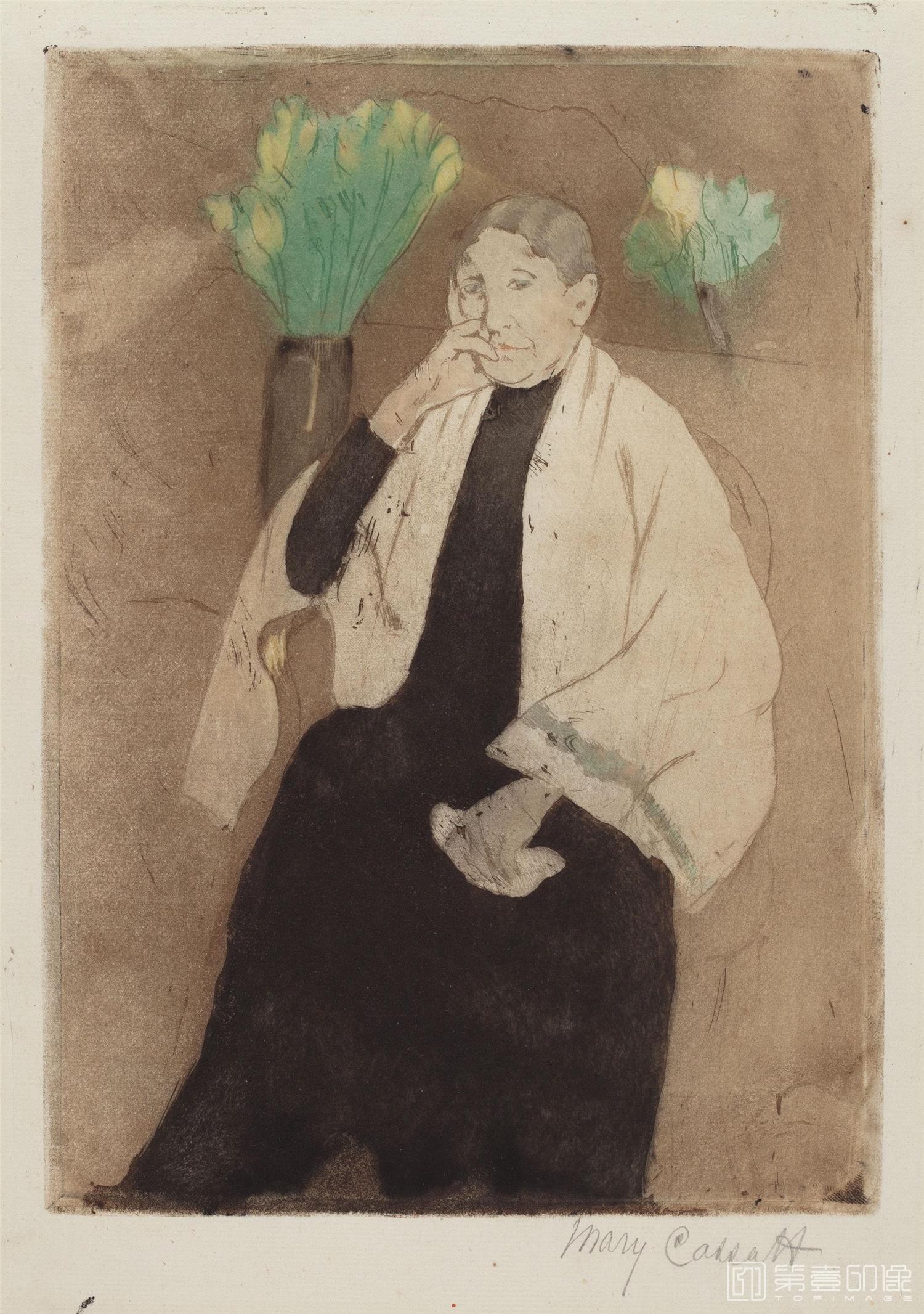 水彩画-[美国]玛丽·卡萨特 (Mary Cassatt)作品集-0027