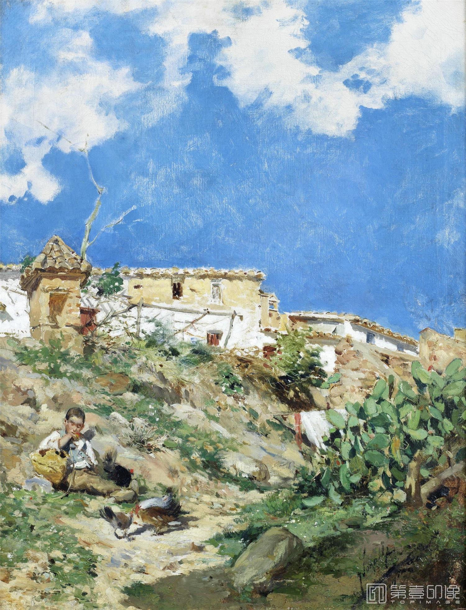 水彩画-[西班牙]索罗拉 (Sorolla )作品集-0028
