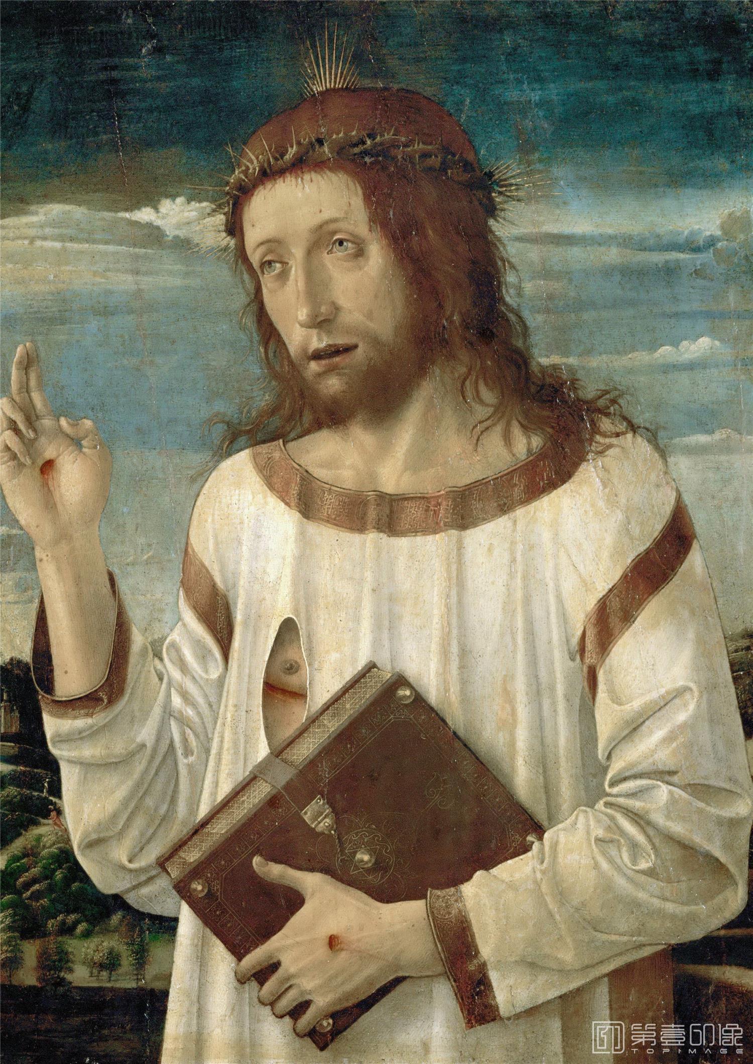 油画-卢浮宫-Giovanni Bellini (c.1433-1516)-Christ Blessing