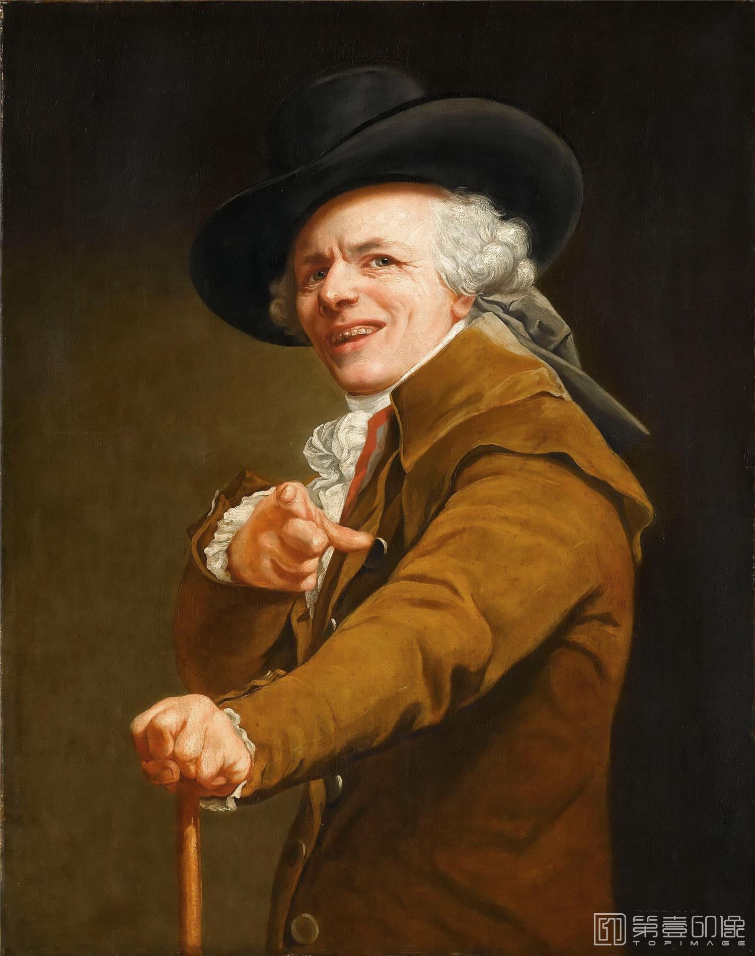 油画-卢浮宫-Joseph Ducreux-Portrait of the artist