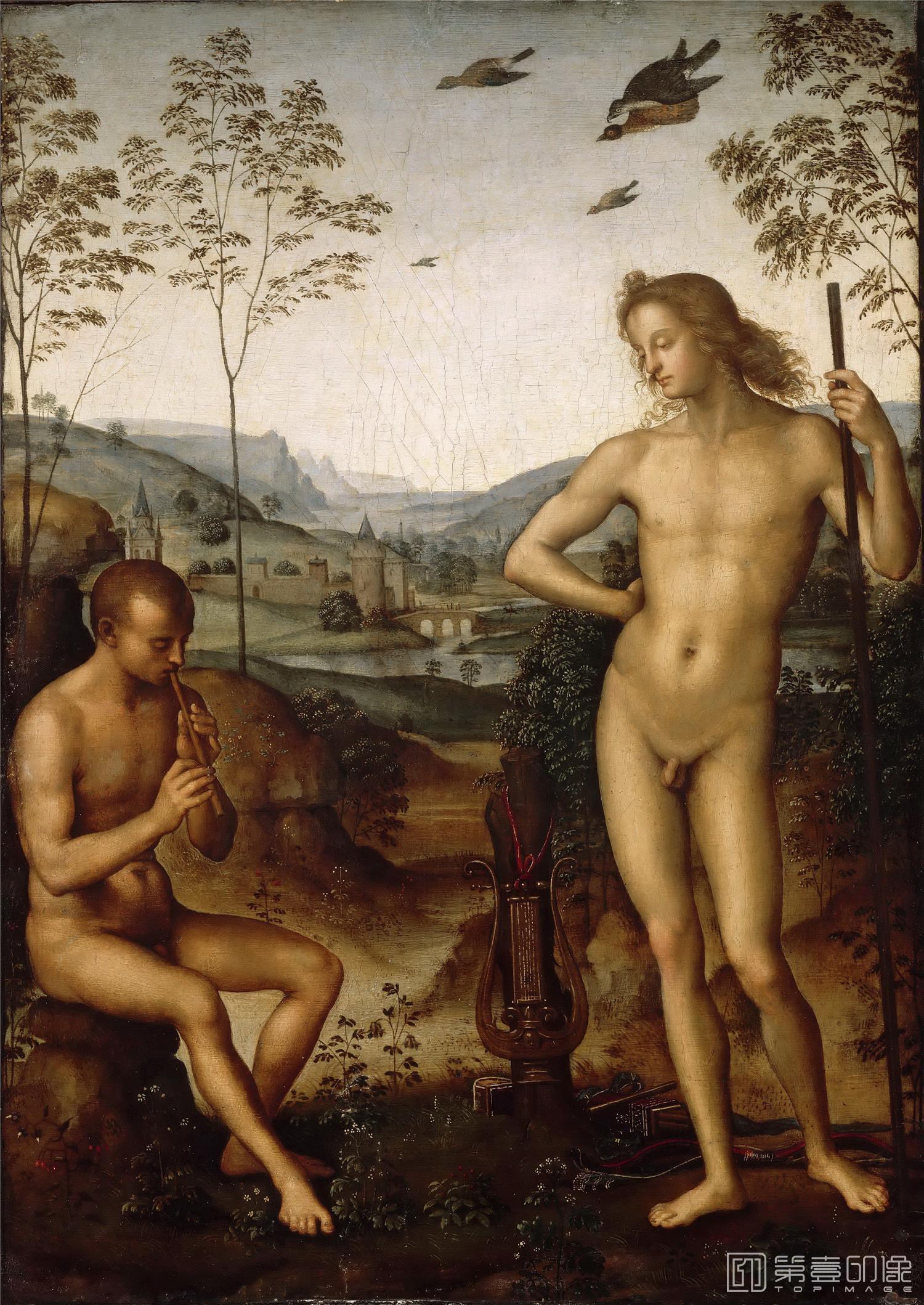 油画-卢浮宫-Perugino-Apollo and Marsyas