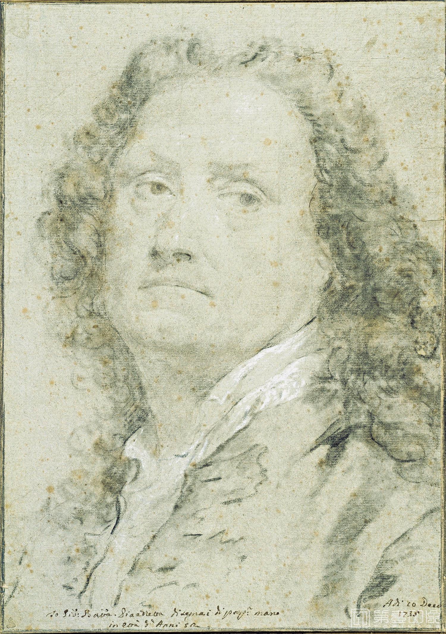 油画-奥地利维也纳阿尔贝蒂娜博物馆-Giovanni Battista Piazzetta (1682–1754)-Self-Portrait, 1735