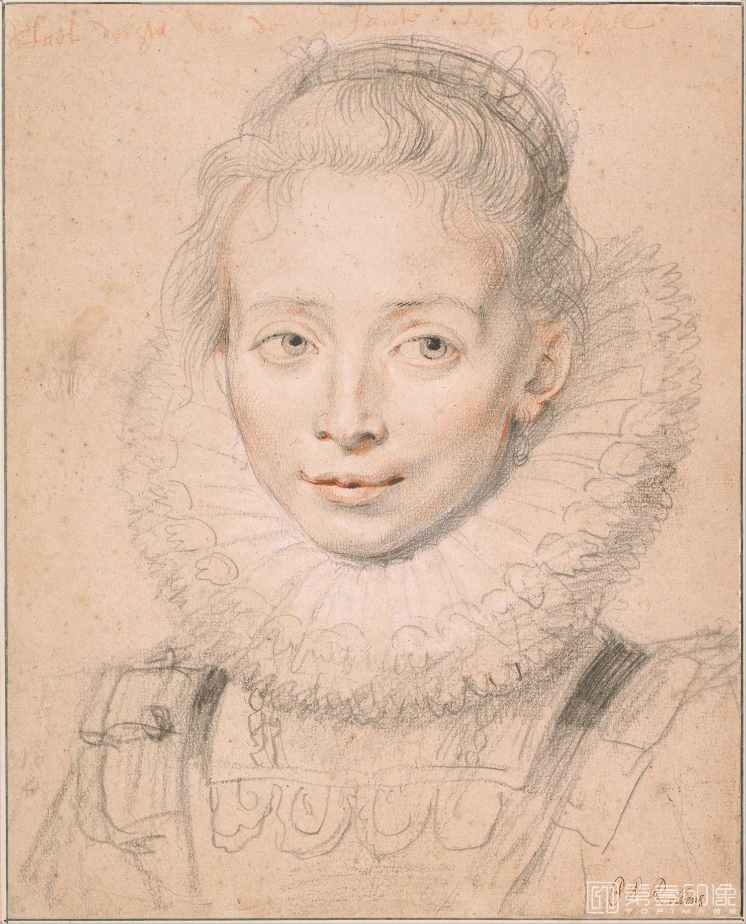 油画-奥地利维也纳阿尔贝蒂娜博物馆-Peter Paul Rubens (1577–1640)-Rubens's Daughter Clara Serena (So