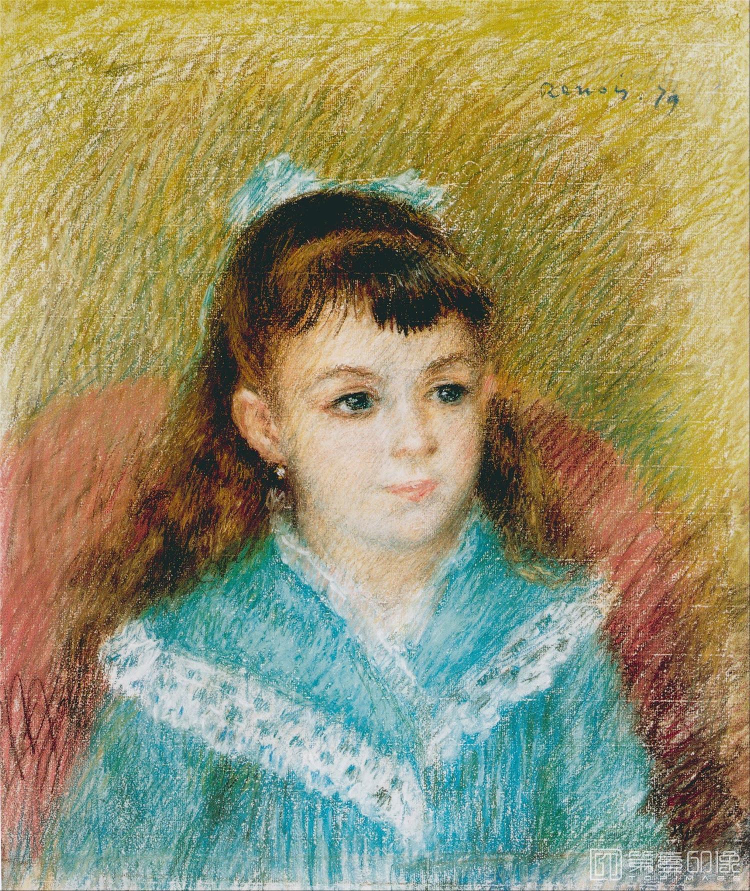 油画-奥地利维也纳阿尔贝蒂娜博物馆-Pierre-Auguste Renoir (1841–1919)-Portrait of a Young Girl (Elis