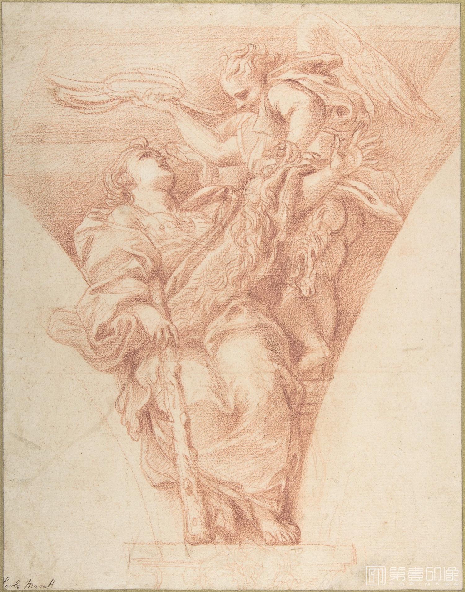 油画-美国纽约大都会美术馆-Carlo Maratti-Virtue Crowned by Honor