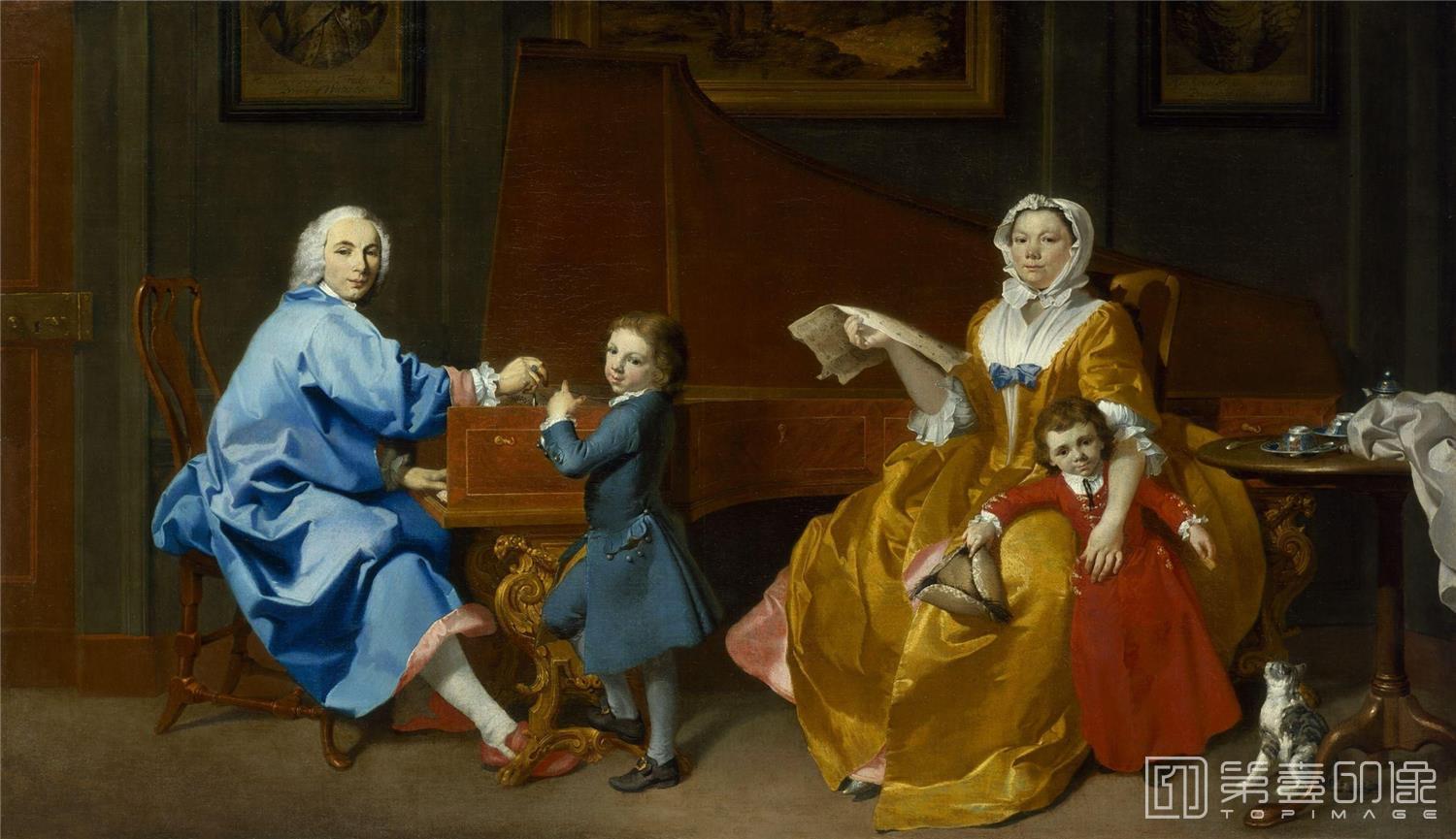 油画-国家肖像艺术博物馆-The Shudi Family Group by Marcus Tuscher