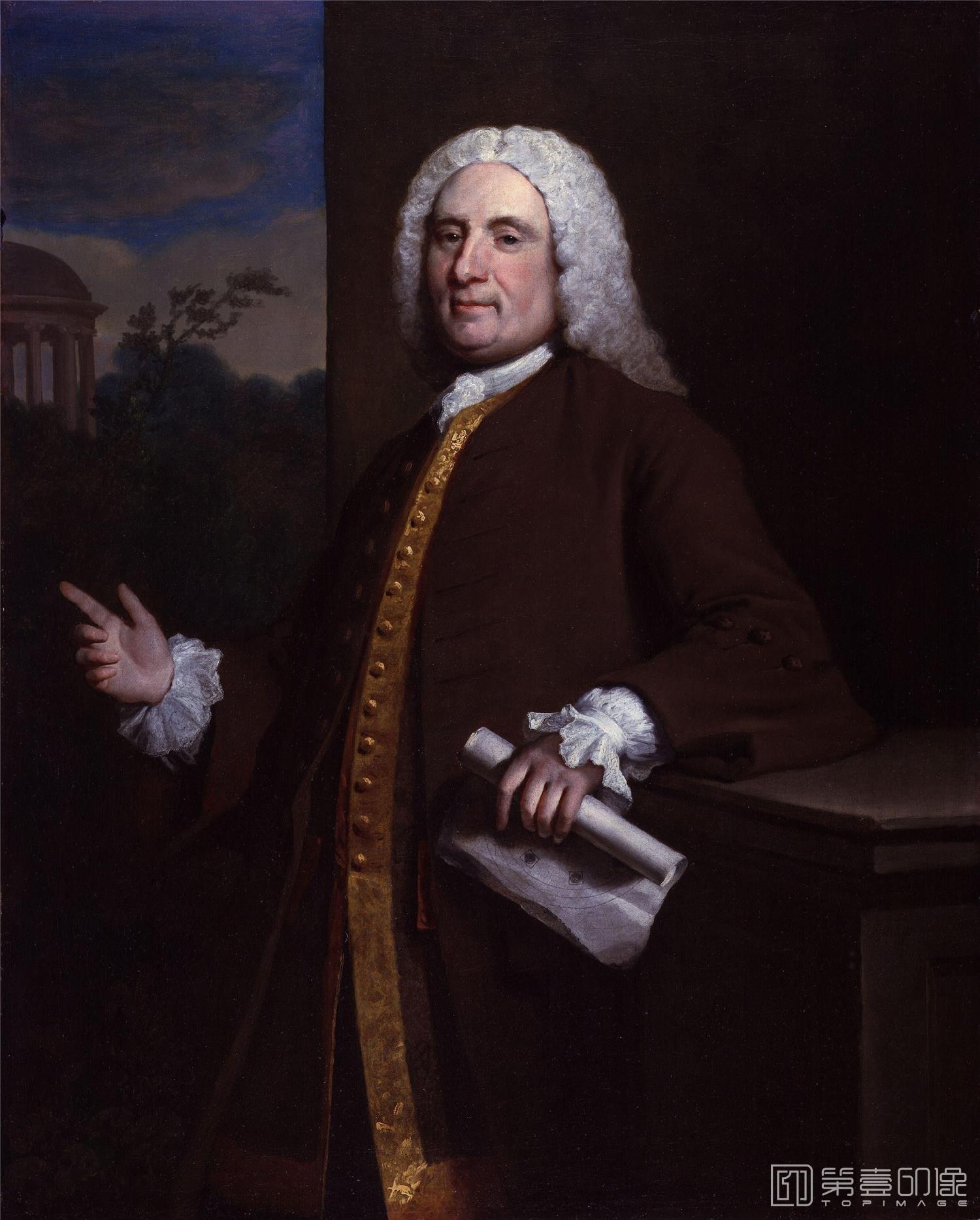 油画-国家肖像艺术博物馆-Thomas Ripley by Joseph Highmore
