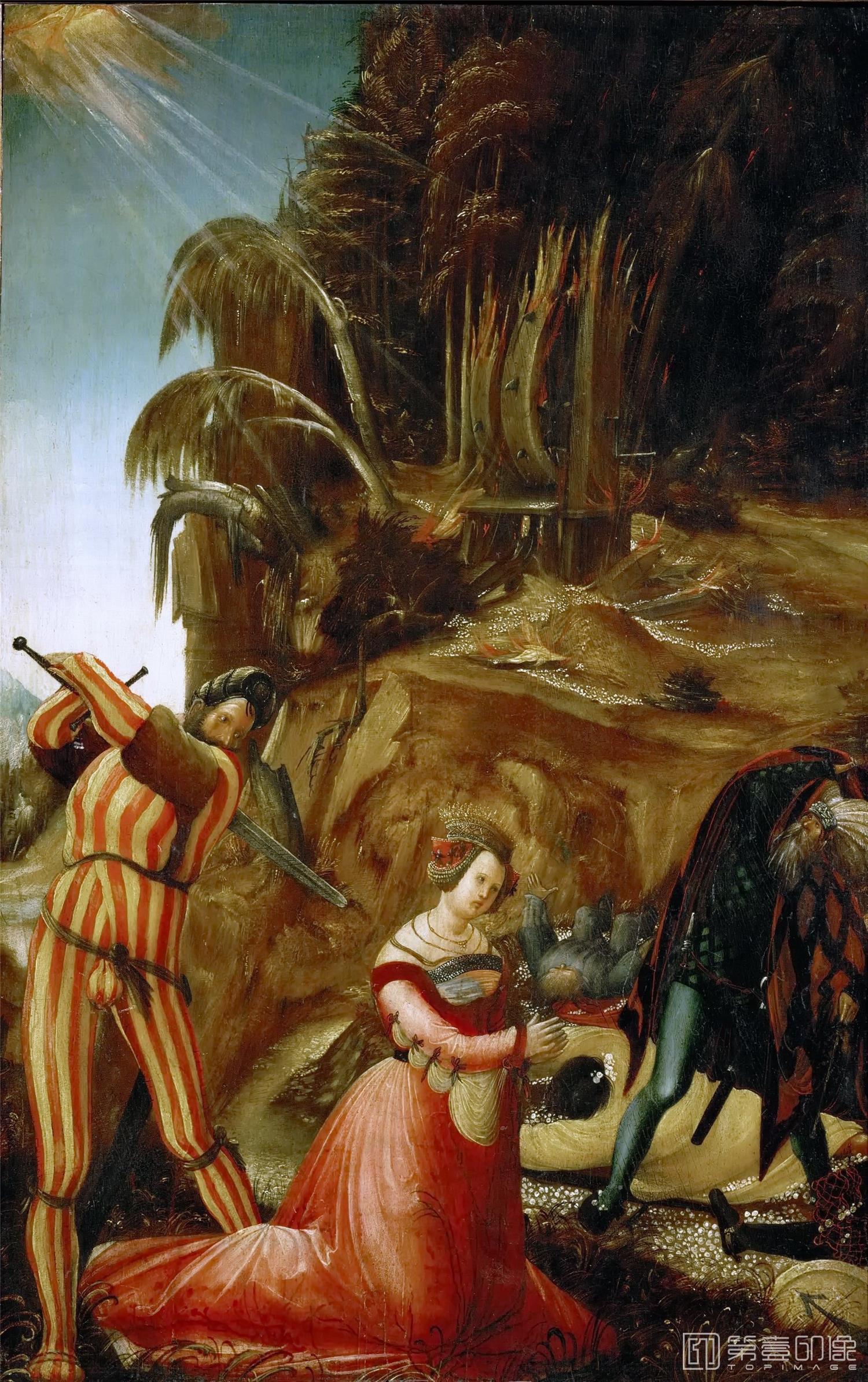 油画-奥地利维也纳艺术史博物馆-Albrecht Altdorfer-Martyrdom of Saint Catherine of Alexandria