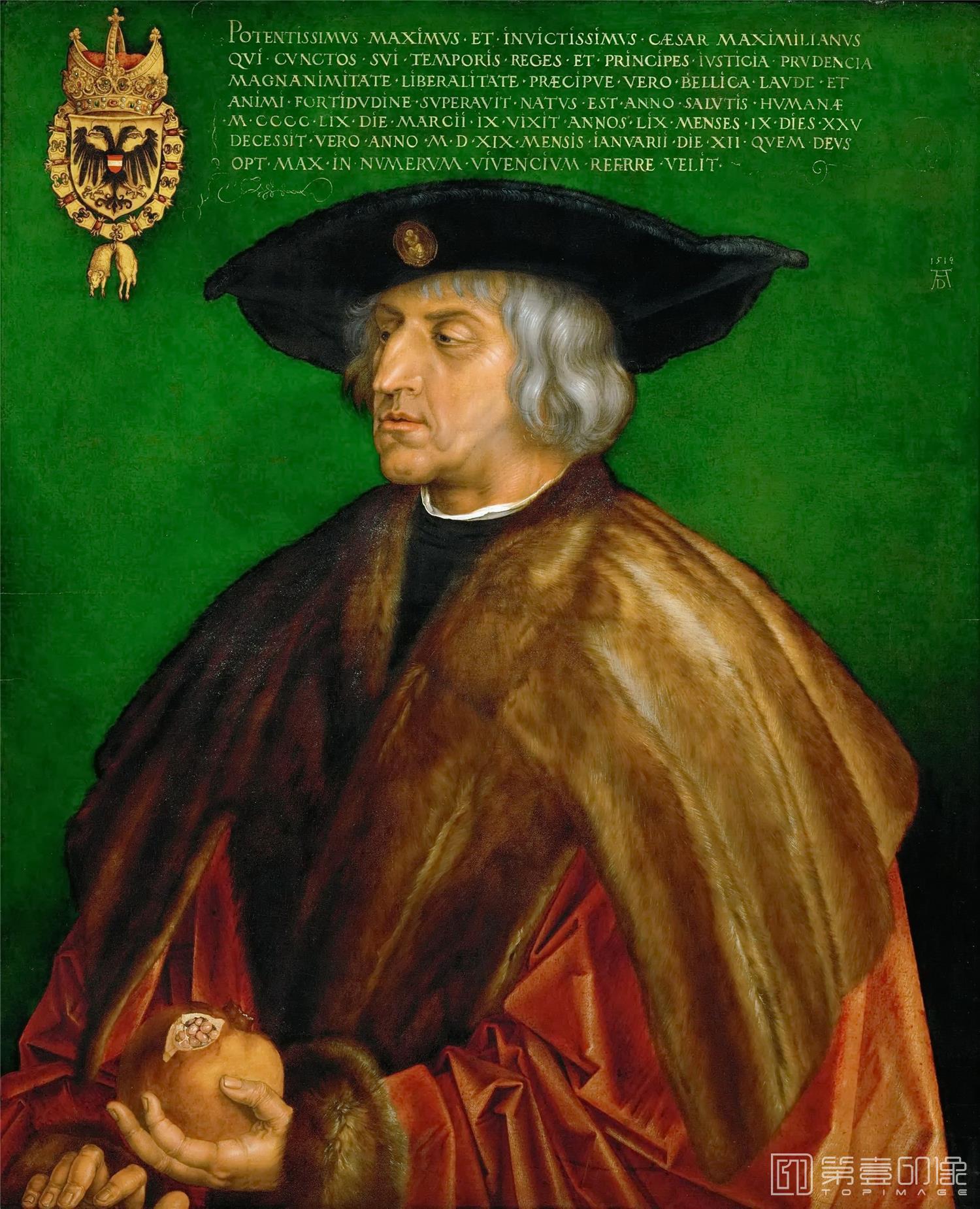 油画-奥地利维也纳艺术史博物馆-Albrecht Dürer-Emperor Maximilian I