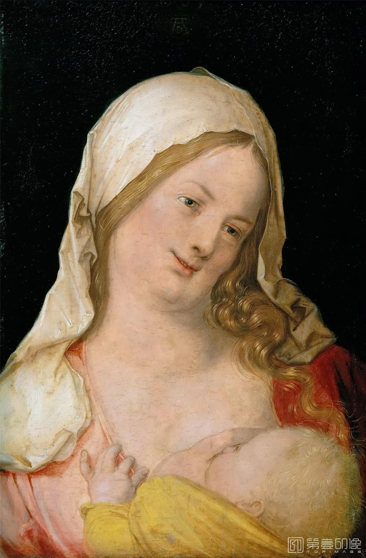 油画-奥地利维也纳艺术史博物馆-Albrecht Dürer-Madonna Nursing the Child