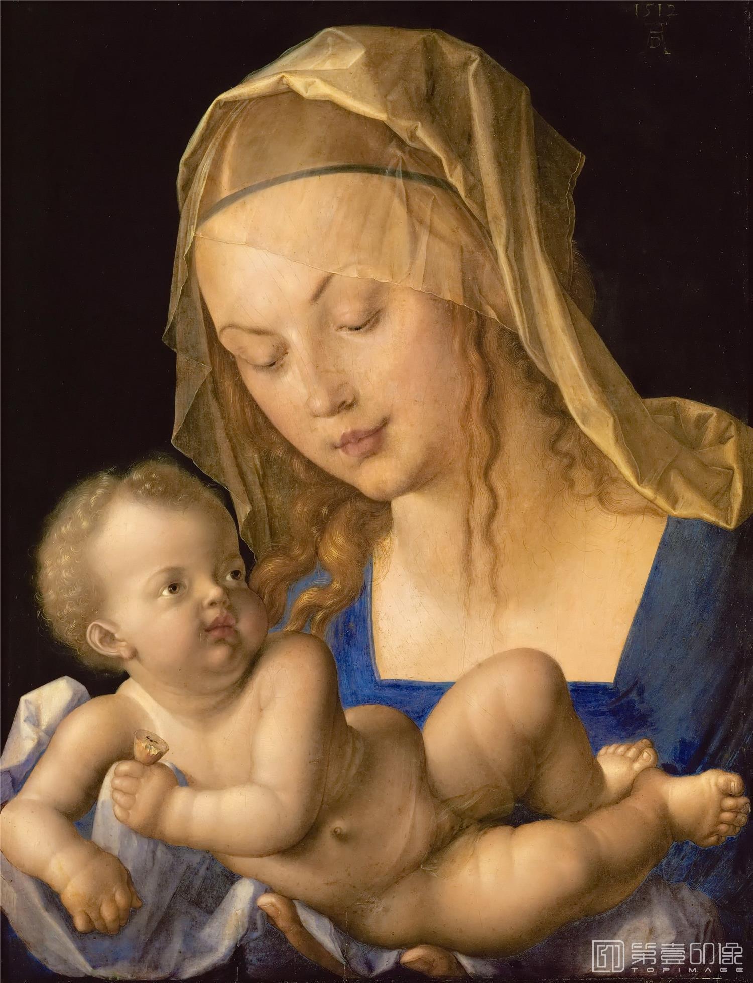 油画-奥地利维也纳艺术史博物馆-Albrecht Dürer-Madonna with the Pear