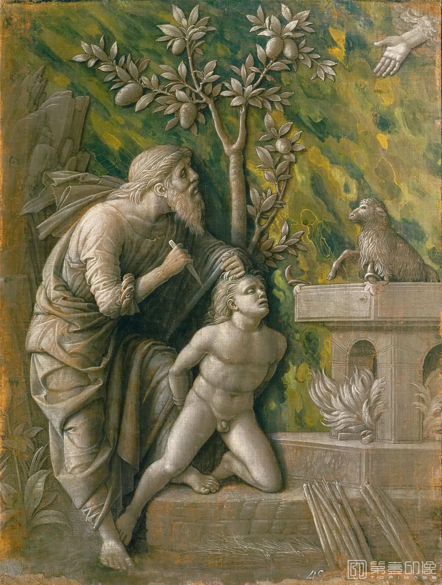 油画-奥地利维也纳艺术史博物馆-Andrea Mantegna-Sacrifice of Isaac