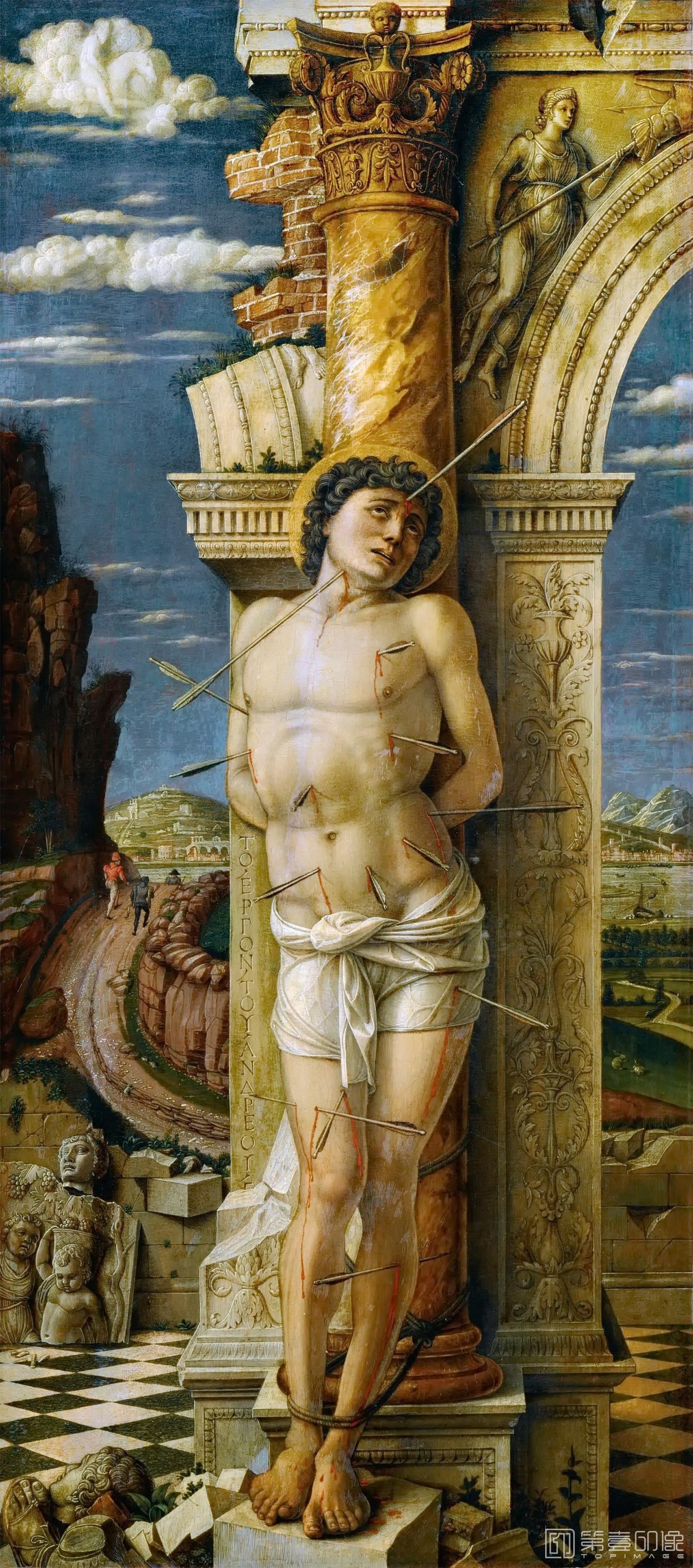 油画-奥地利维也纳艺术史博物馆-Andrea Mantegna-Saint Sebastian