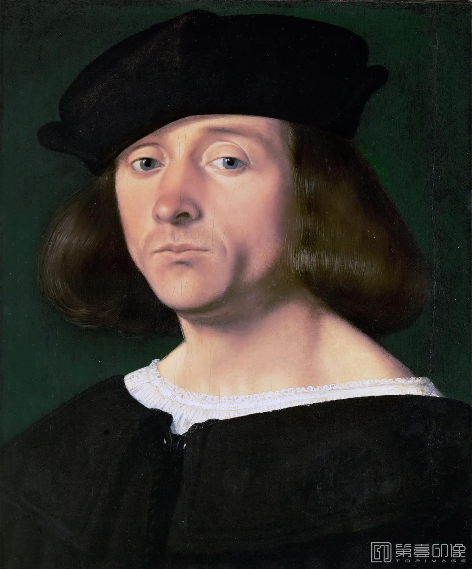 油画-奥地利维也纳艺术史博物馆-Andrea Previtali (c. 1470-1528)-Portrait of a Young Man