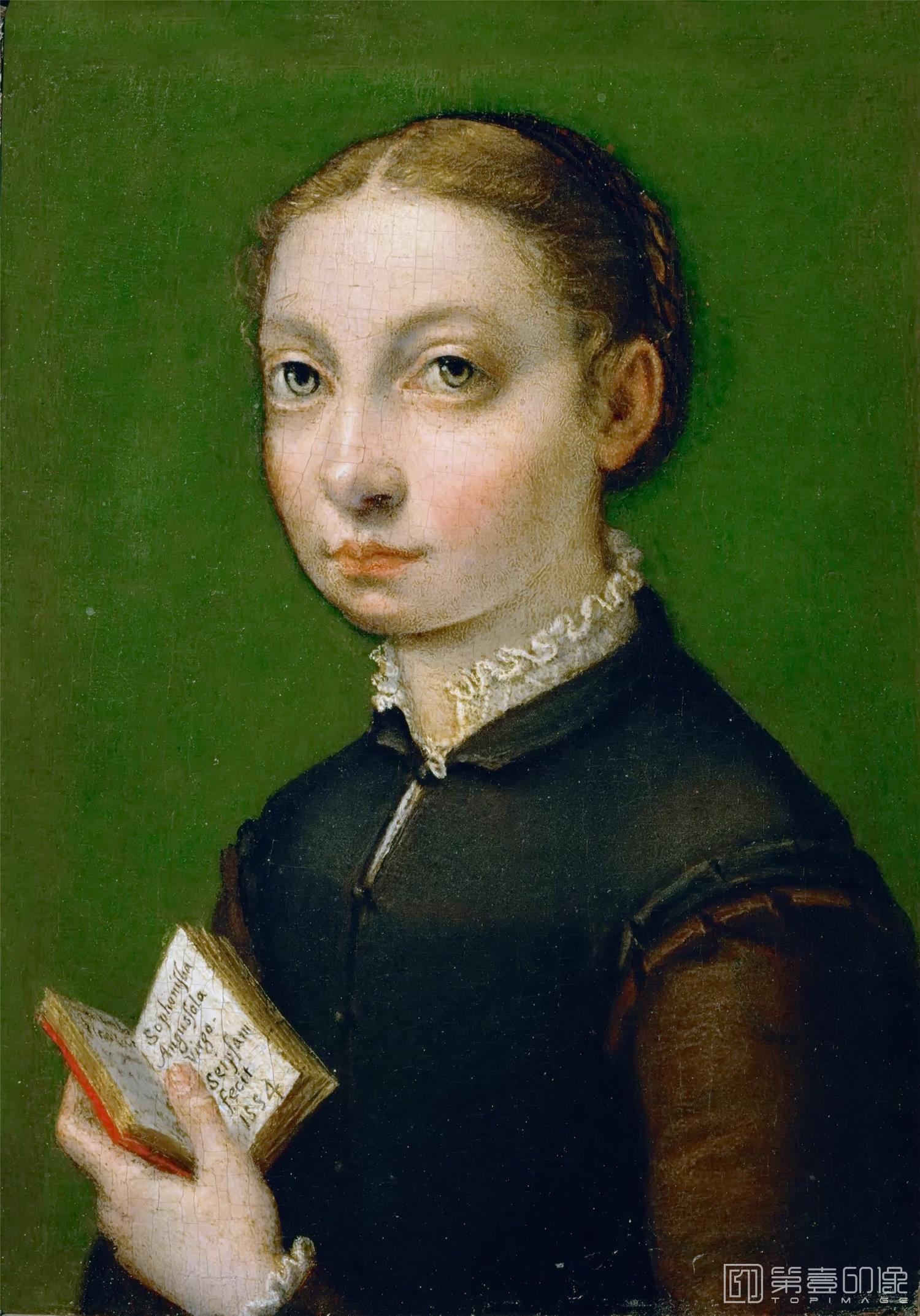 油画-奥地利维也纳艺术史博物馆-Anguissola,Sofonisba-Self-portrait