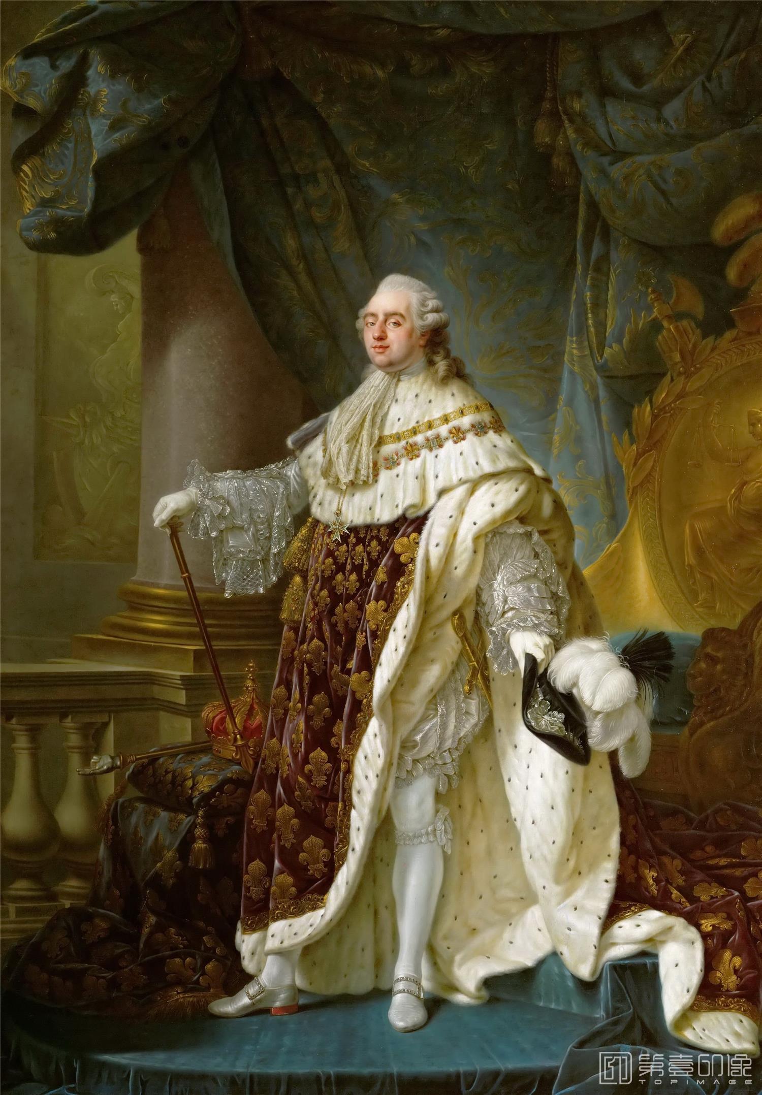 油画-奥地利维也纳艺术史博物馆-Antoine-Franзois Callet (1741-1823)-Louis XVI, King of France