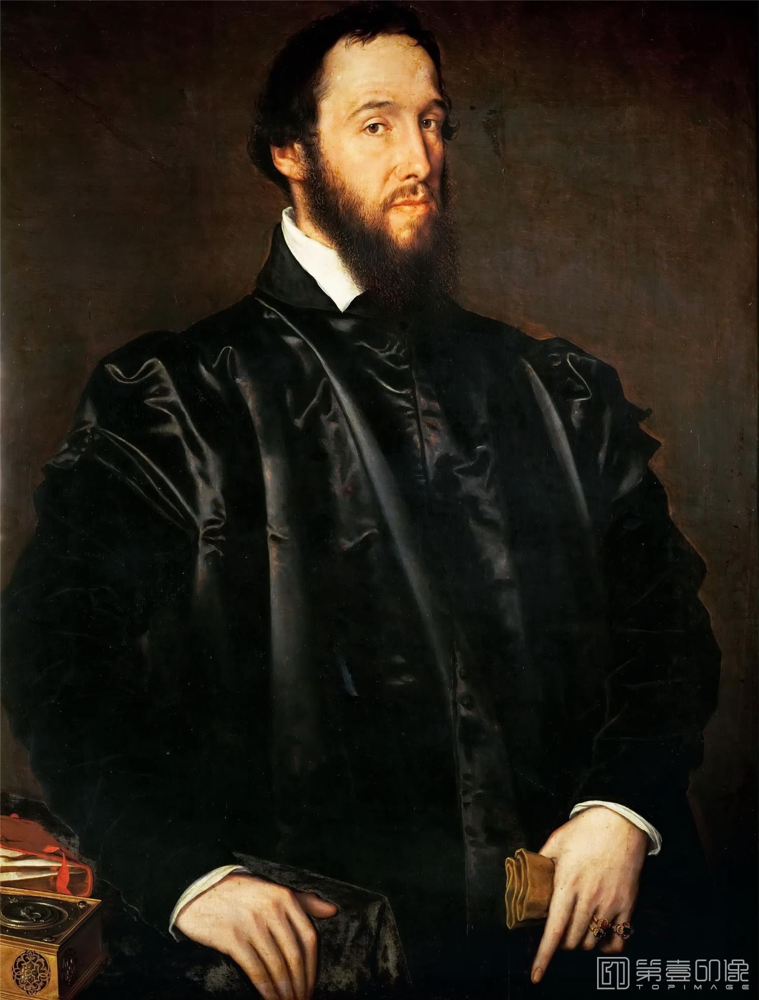 油画-奥地利维也纳艺术史博物馆-Antonis Mor-Cardinal Antoine Perrenot de Granvella
