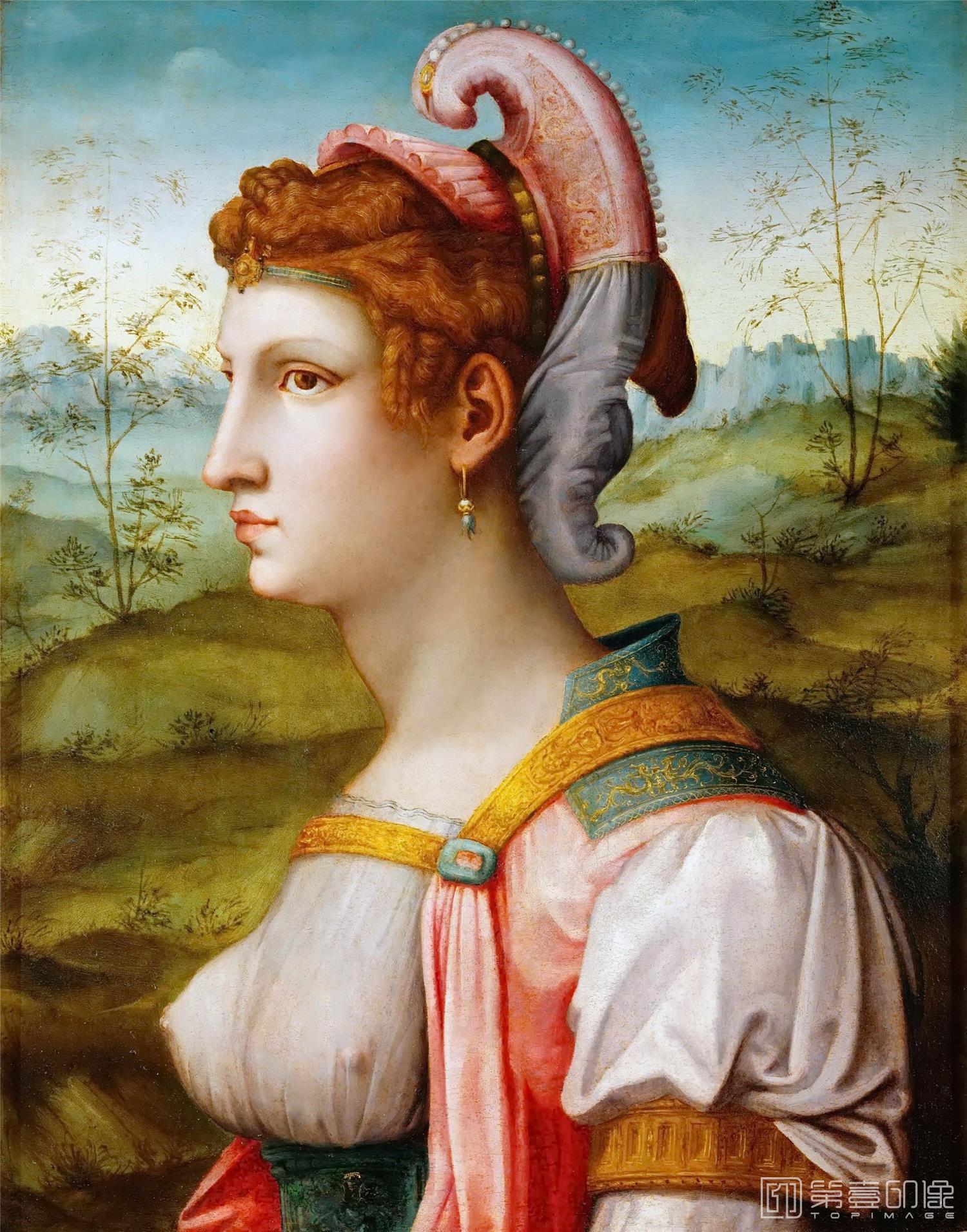 油画-奥地利维也纳艺术史博物馆-Bacchiacca (Francesco Ubertini, 1494-1557)-Sibyl