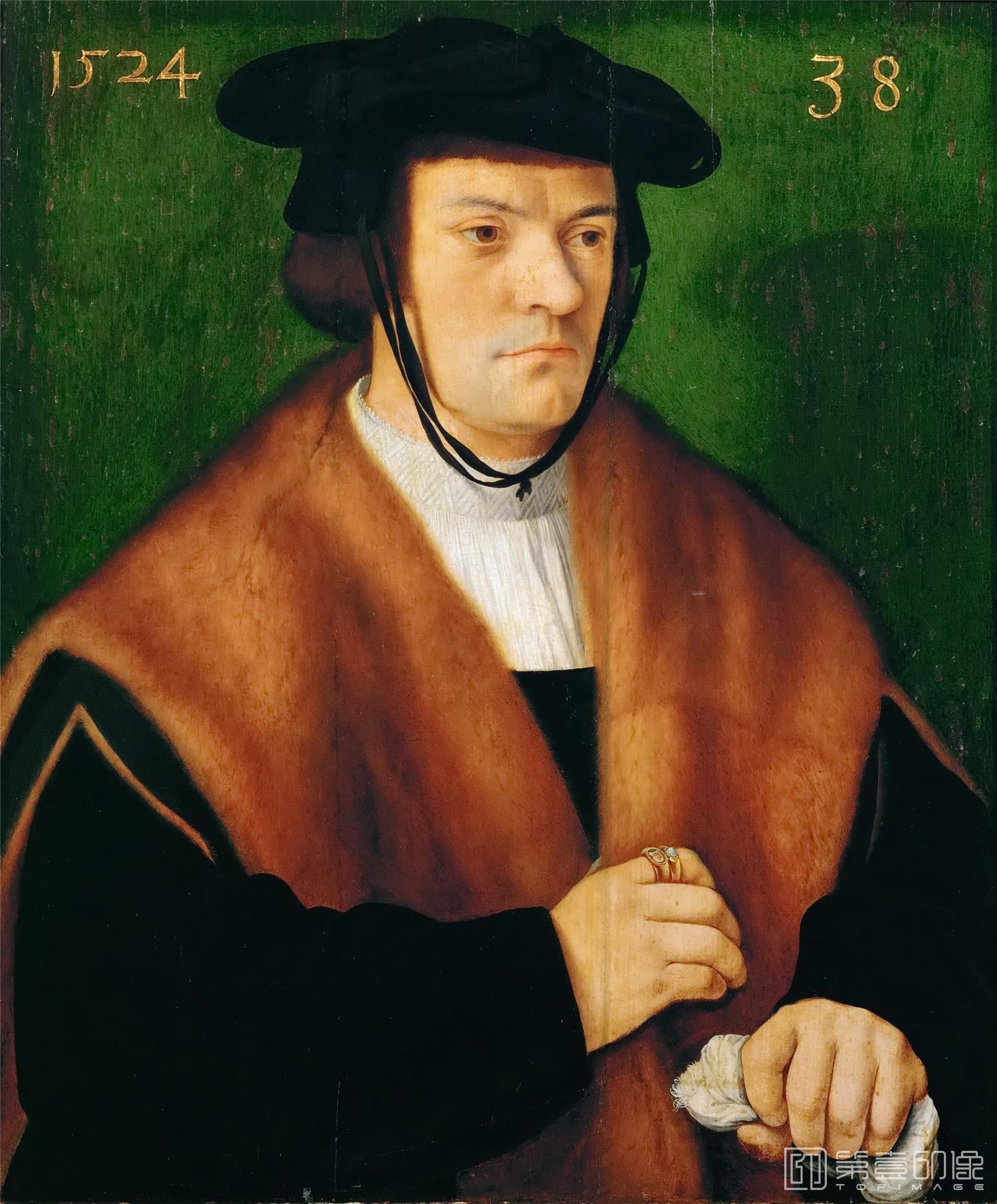 油画-奥地利维也纳艺术史博物馆-Bartholomaeus Bruyn the Elder (1493-1555)-Portrait of a Lord