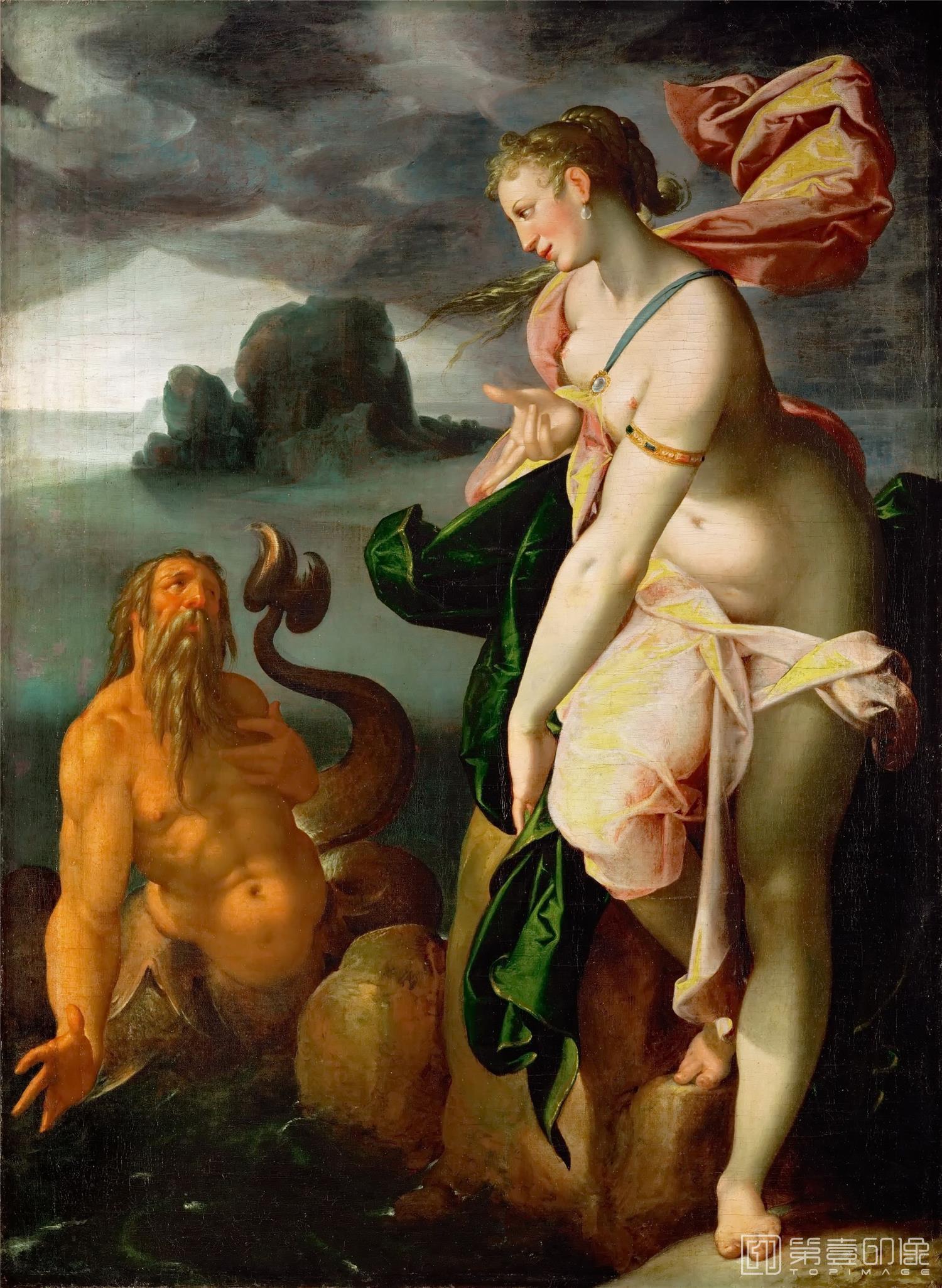 油画-奥地利维也纳艺术史博物馆-Bartholomaeus Spranger-Glaucus and Scylla