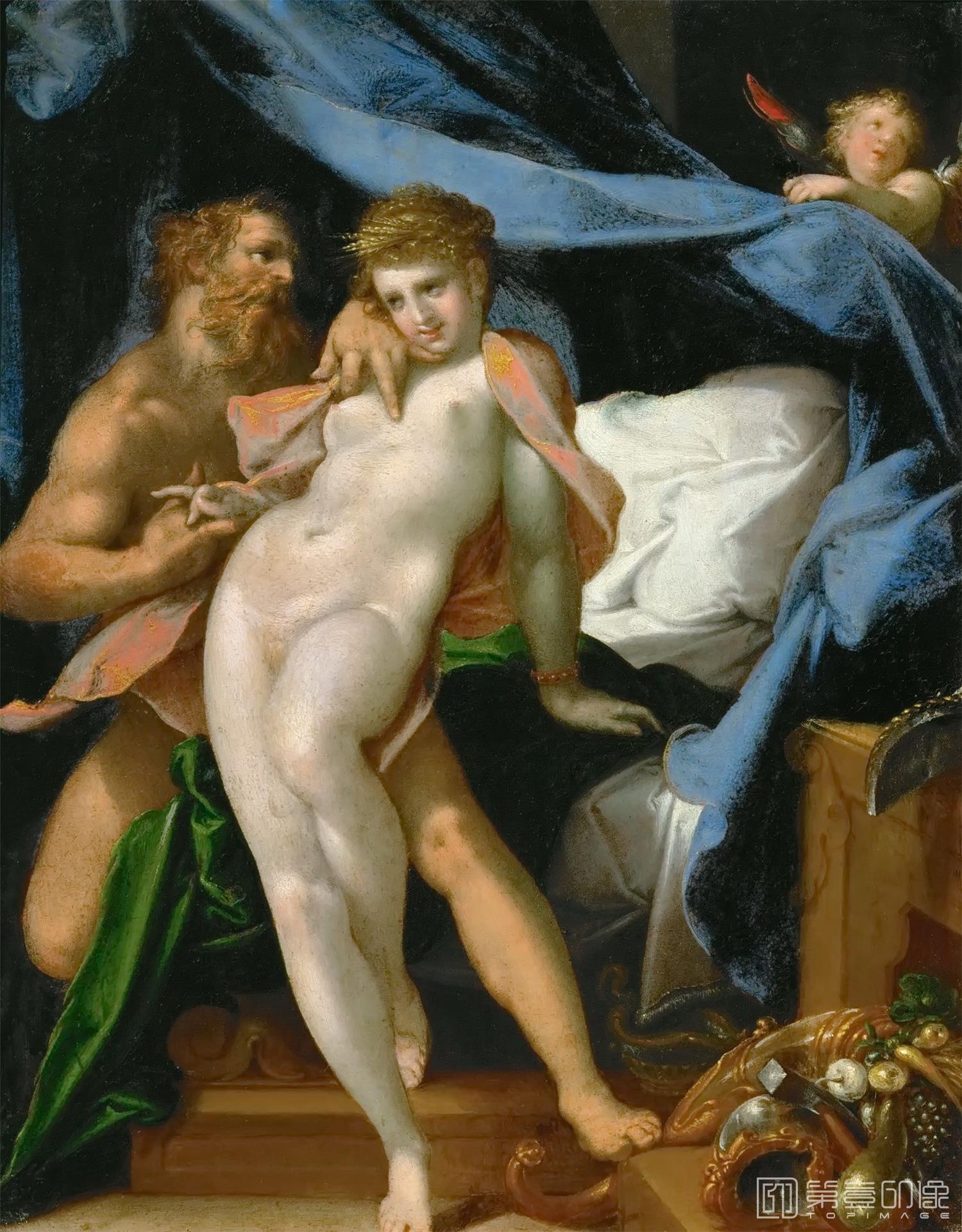 油画-奥地利维也纳艺术史博物馆-Bartholomaeus Spranger-Vulcan and Maia