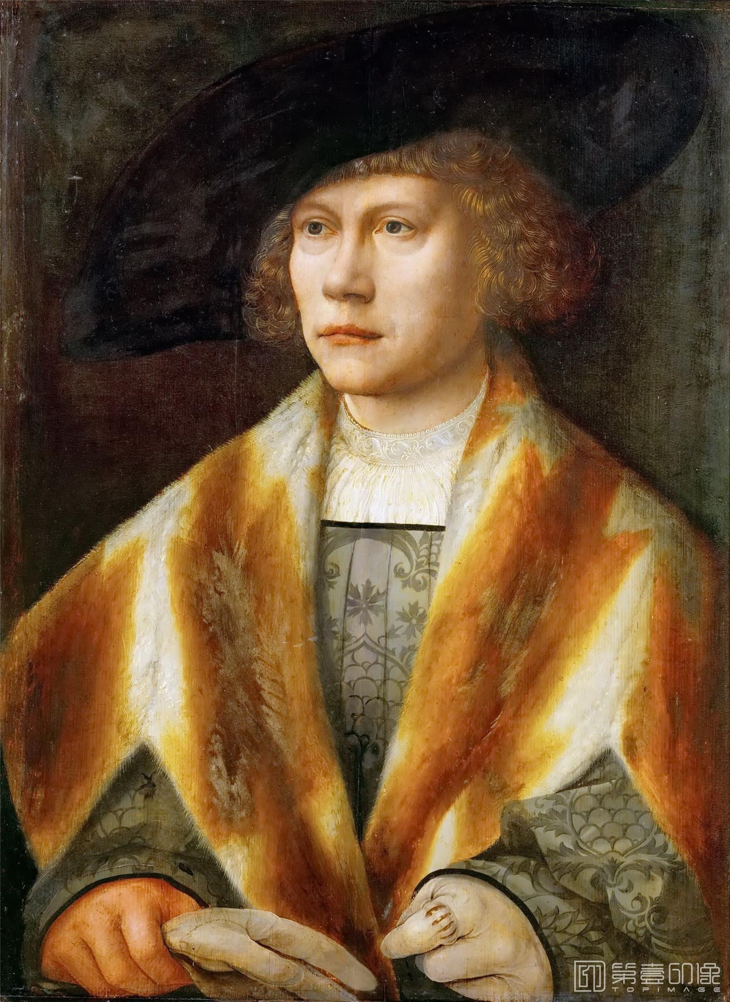 油画-奥地利维也纳艺术史博物馆-Bernaert van Orley-Portrait of a Young Man