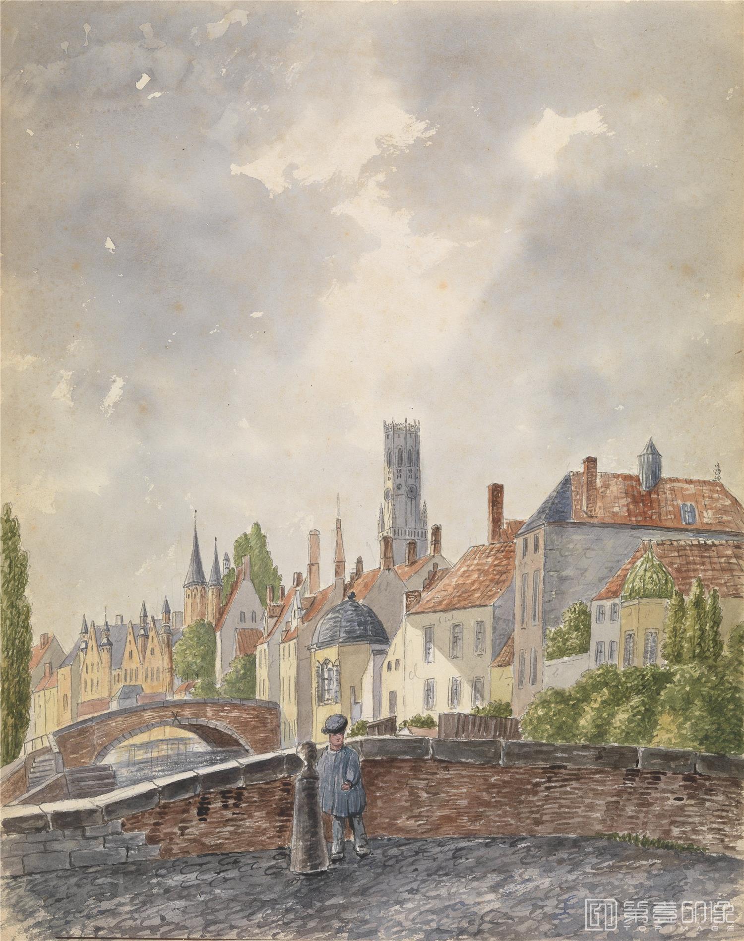 油画-比利时格罗宁格博物馆-Auguste de Peellaert-Bruges 1