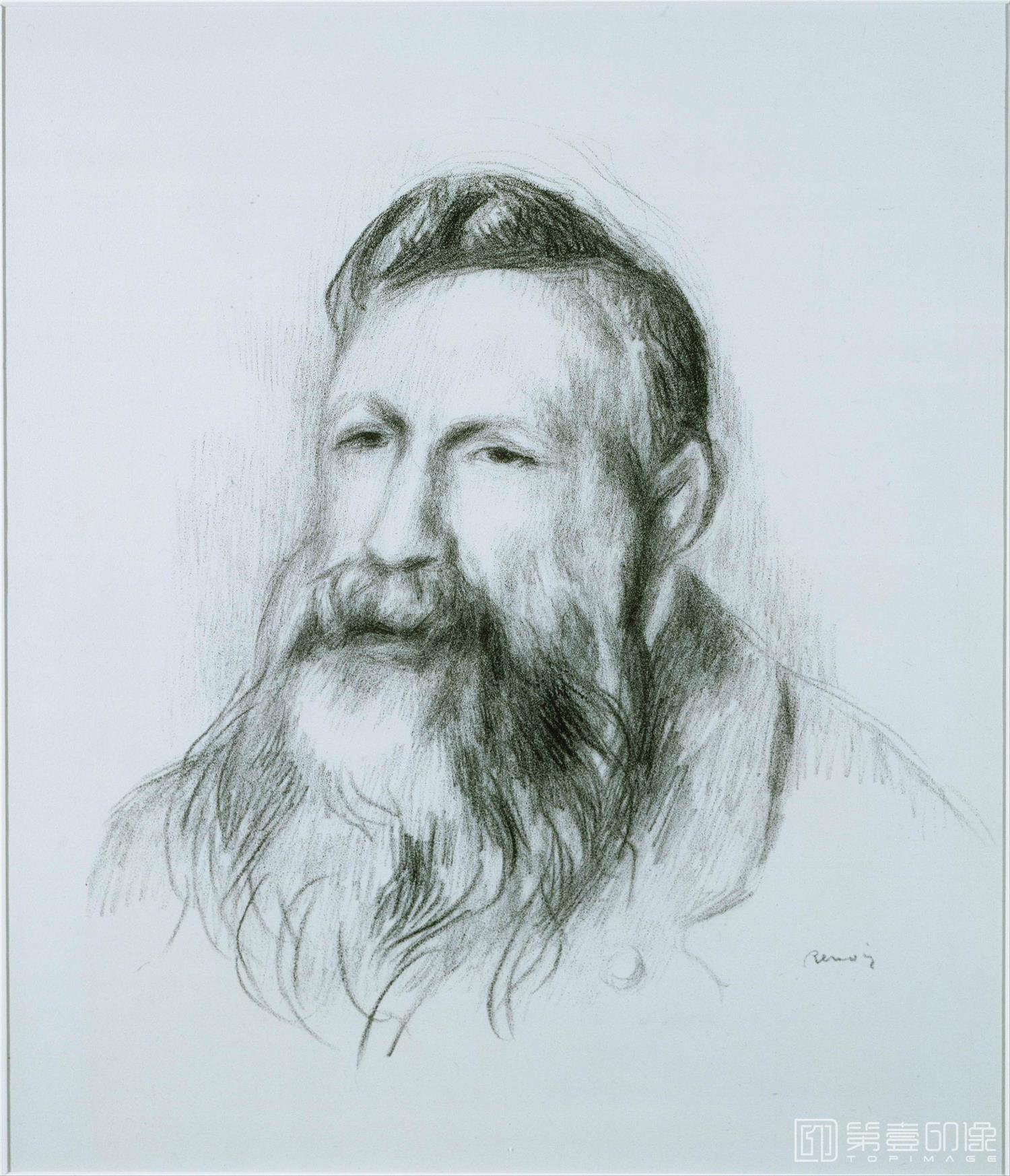 油画-美国菲利普美术馆-Pierre-Auguste Renoir (1841–1919)-Portrait of Rodin
