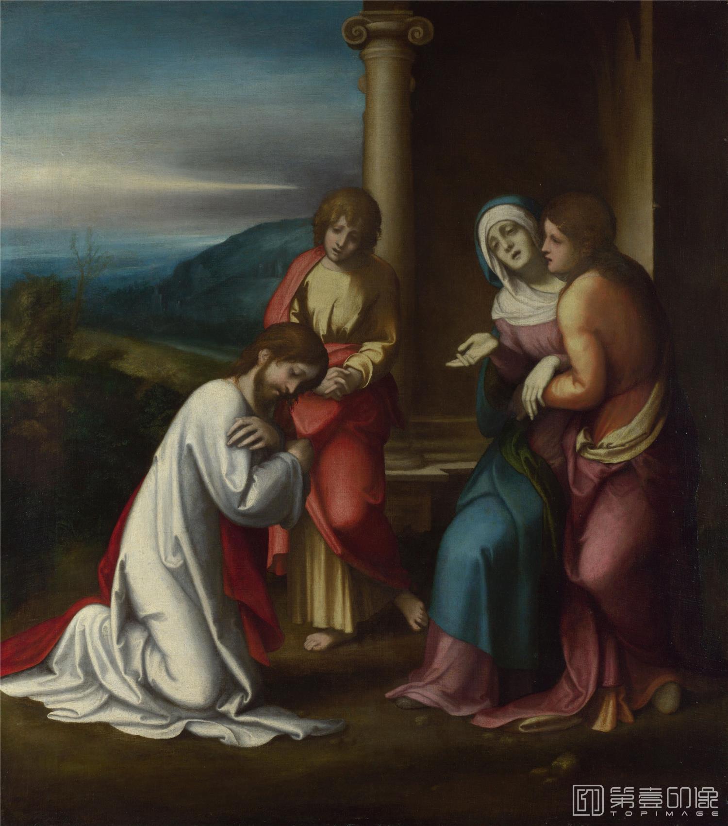 油画-大英博物馆-Correggio-Christ taking Leave of his Mother