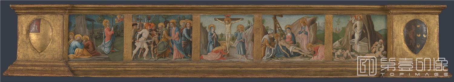 油画-大英博物馆-Pietro Orioli-Scenes from the Passion-Predella