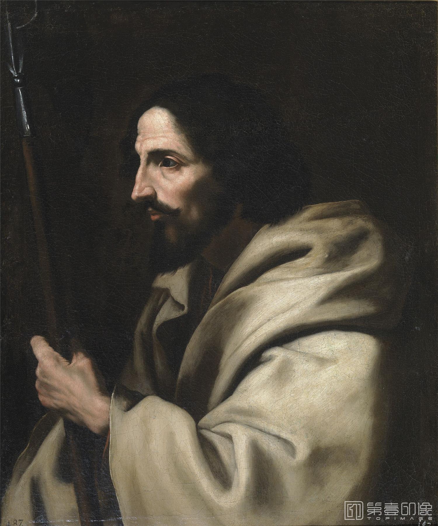 油画-西班牙普拉多美术馆-Ribera, José de (Atribuido a)-Santo Tomás-77 cm x 65 cm
