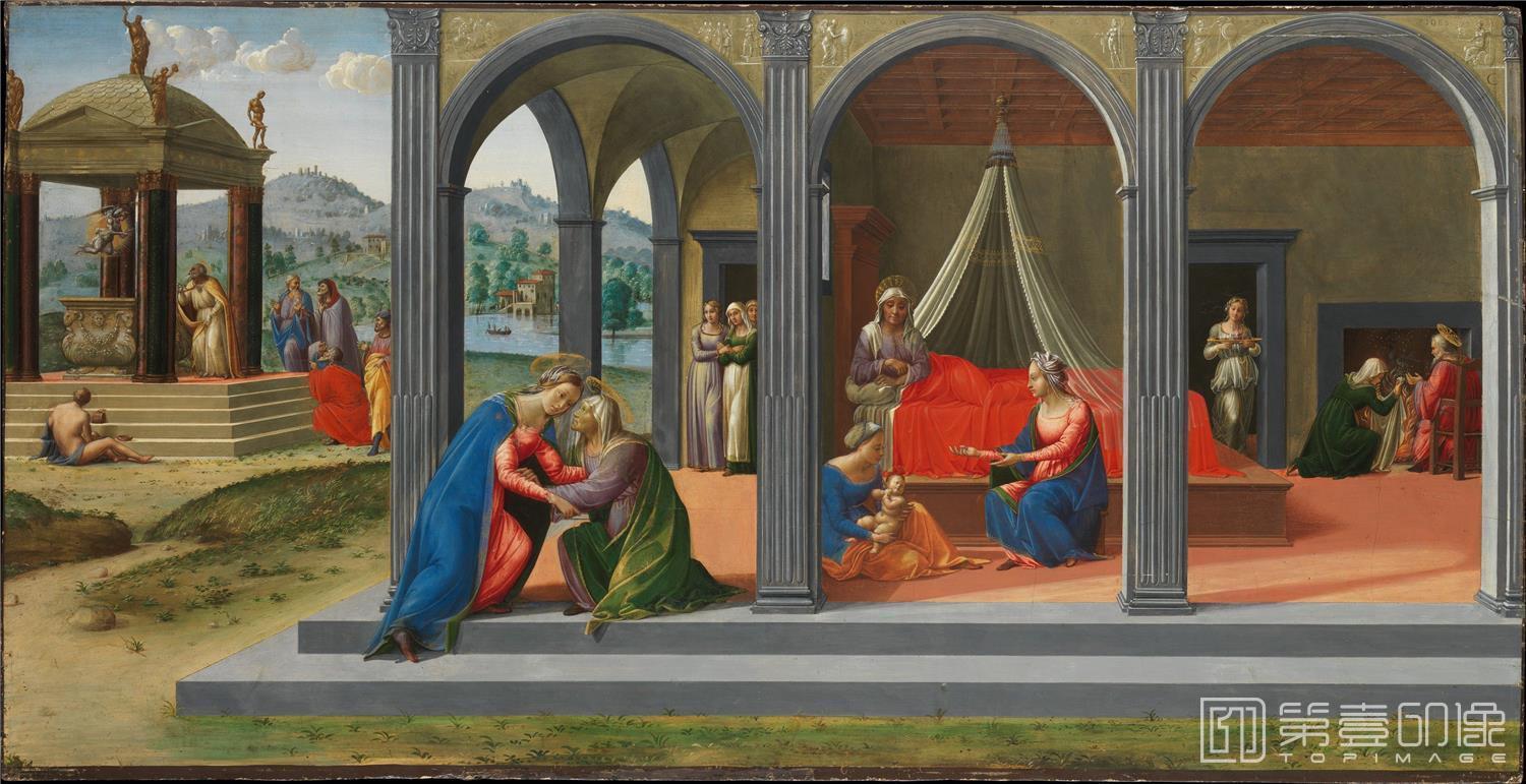 油画-美国纽约大都会美术馆油画藏-Francesco Granacci-Scenes from the Life of Saint John the Baptist0727