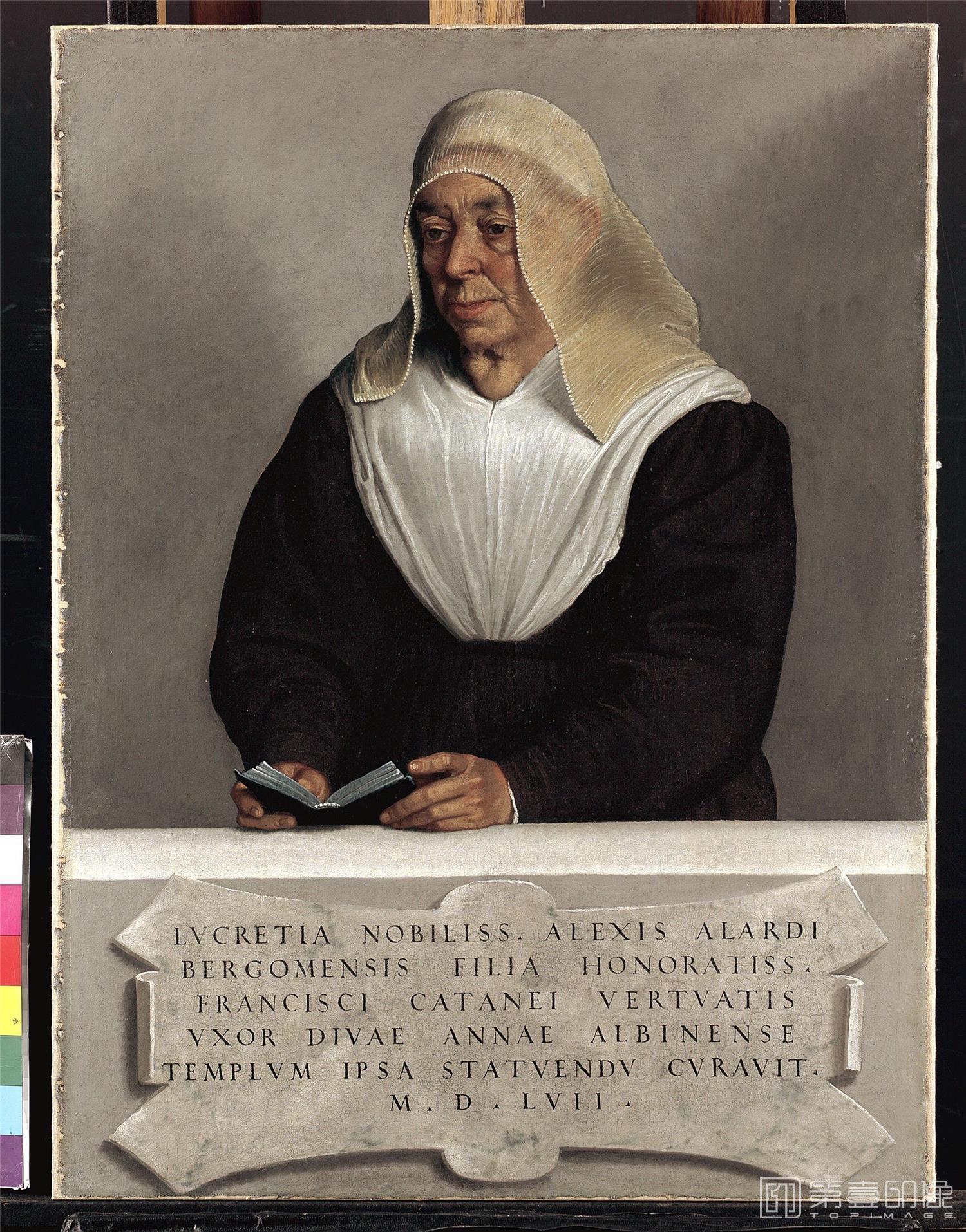 油画-美国纽约大都会美术馆油画藏-Giovanni Battista Moroni-Abbess Lucrezia Agliardi Vertova (1490–1558)0