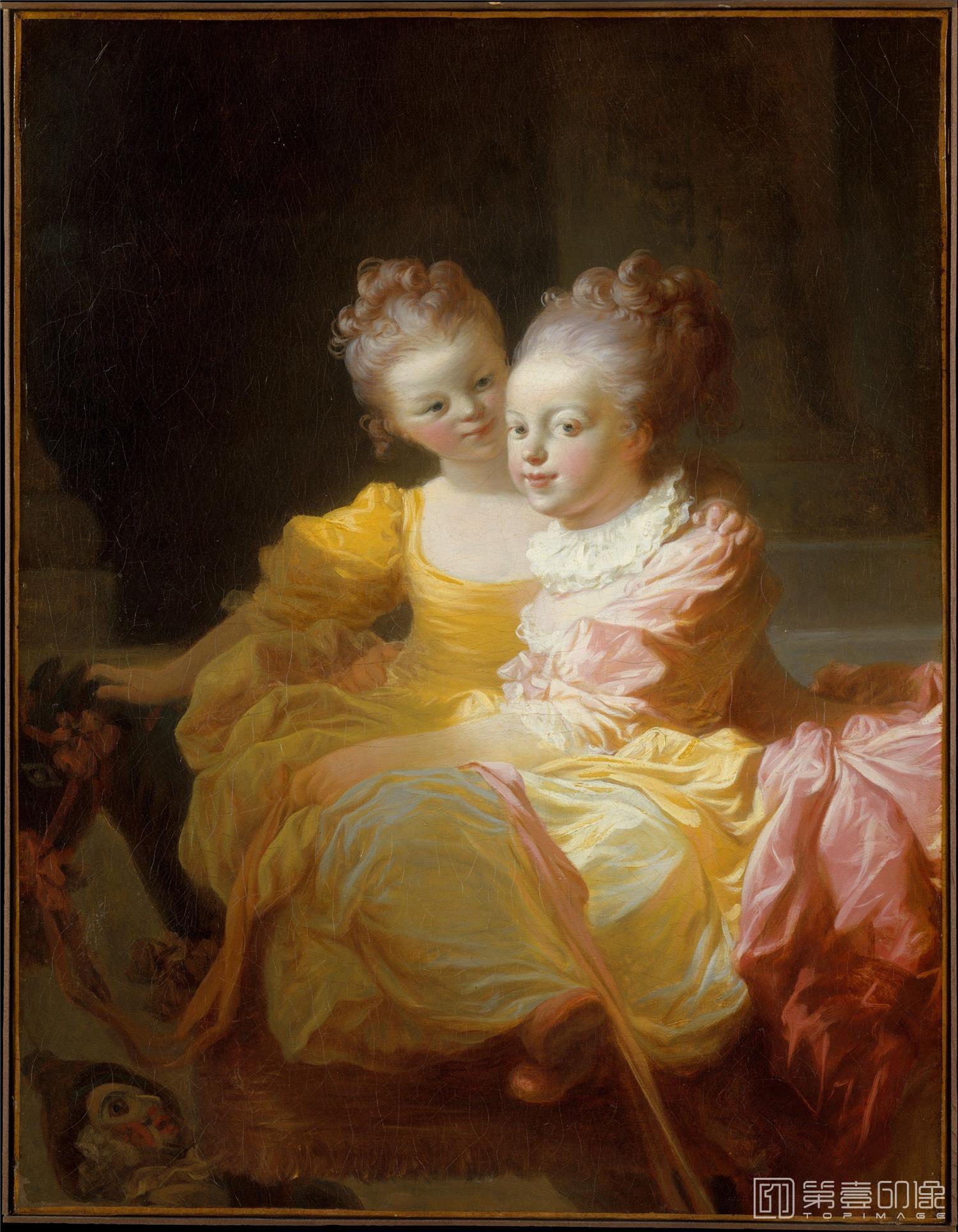 油画-美国纽约大都会美术馆油画藏-Jean Honoré Fragonard-The Two Sisters148