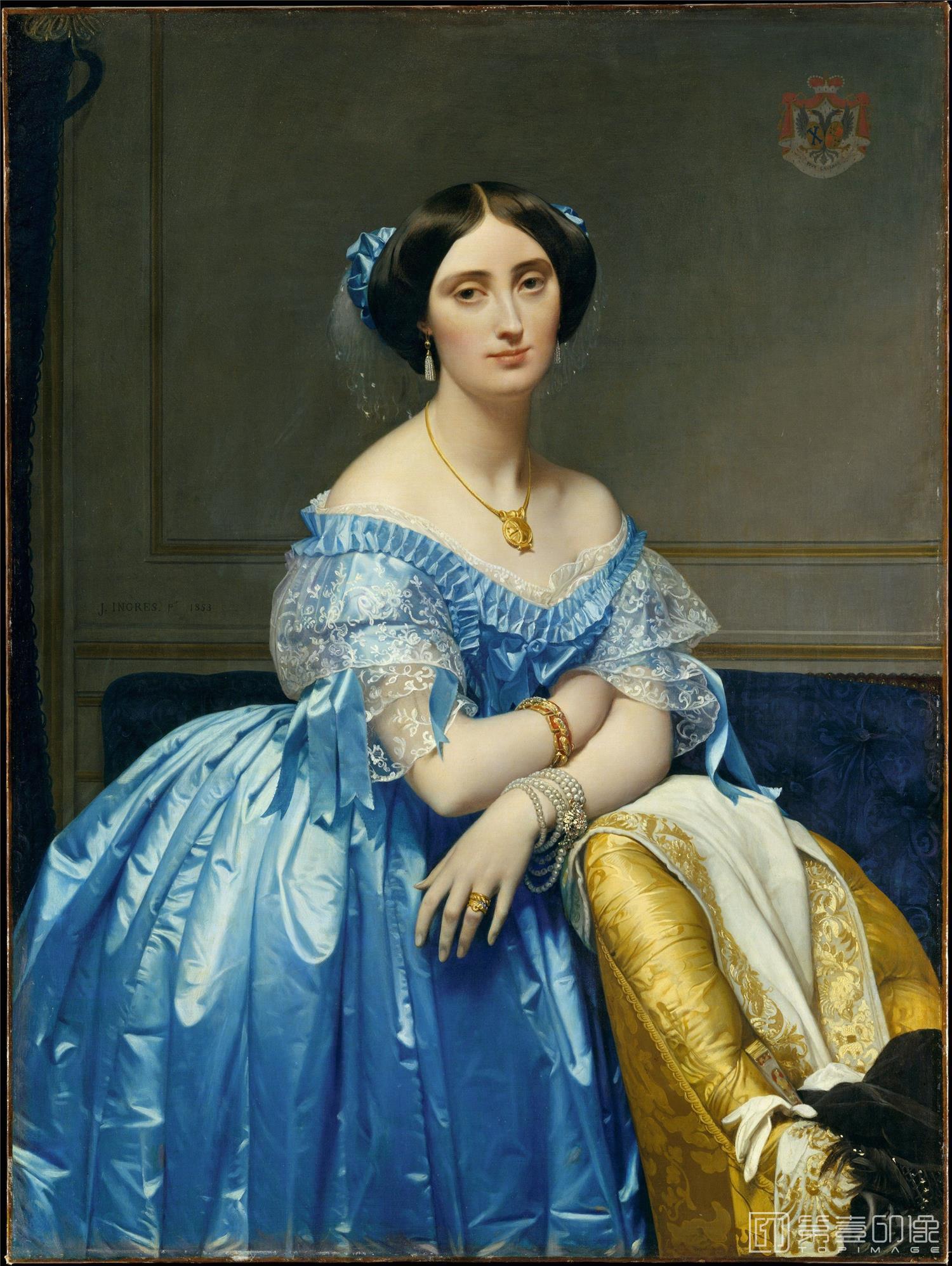 油画-美国纽约大都会美术馆油画藏-Jean-Auguste-Dominique Ingres-Josephine-eleonore-Marie-Pauline de Gala