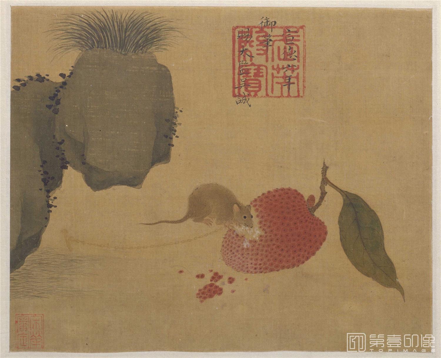 国画-瓜鼠图册页1 28.2x38.5