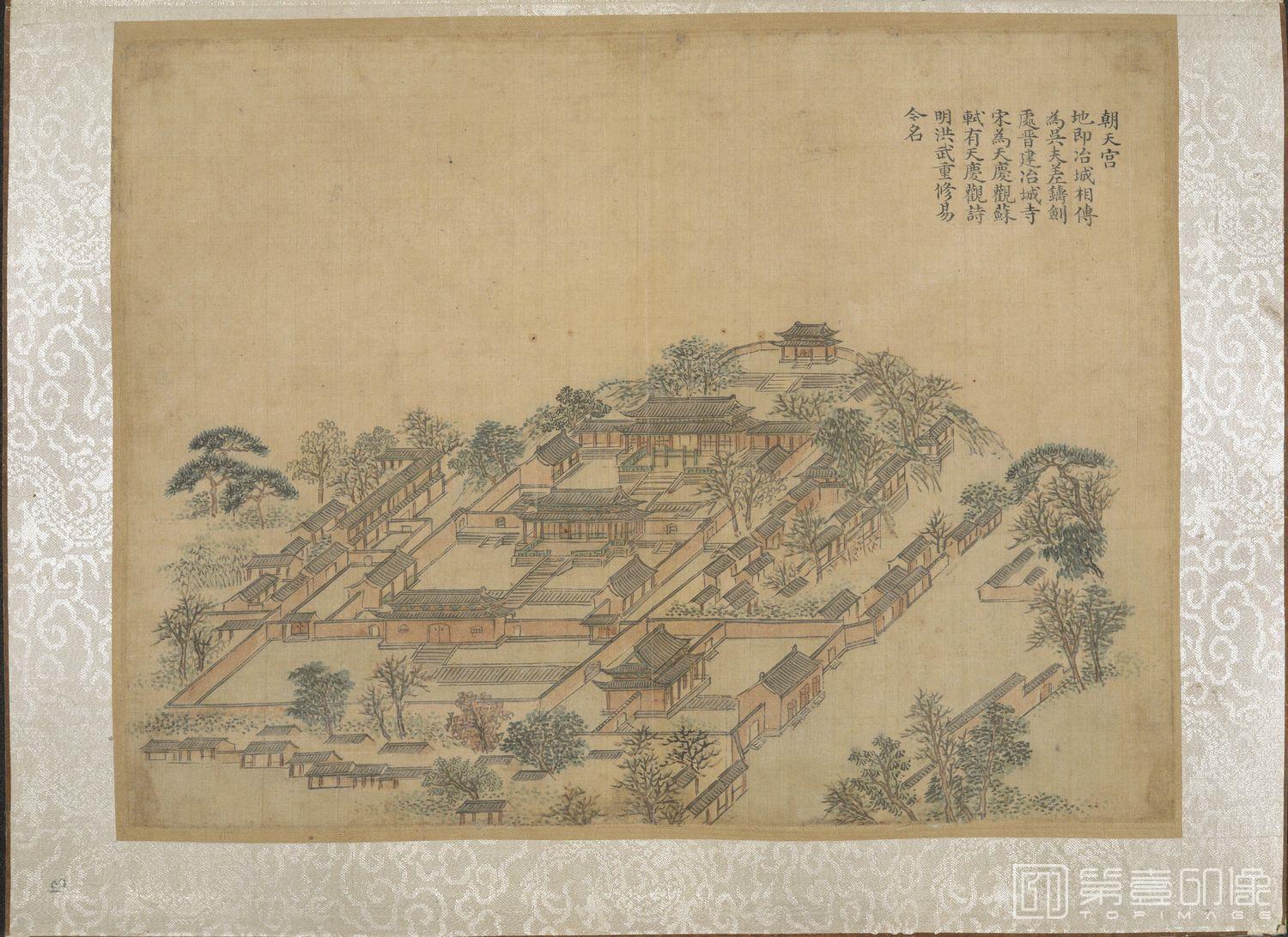手绘-乾隆南巡驻跸图页23帧HD-13.朝天宫.扬州冶城 40×29.5cm