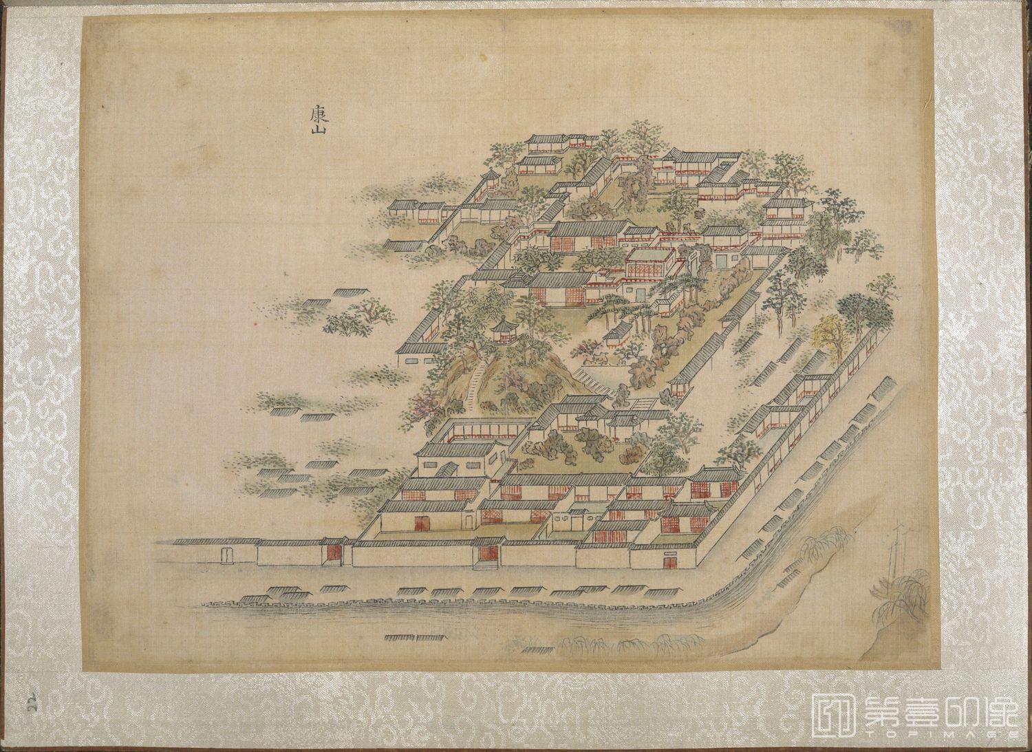 手绘-乾隆南巡驻跸图页23帧HD-22.康山.扬州 40×29.5cm