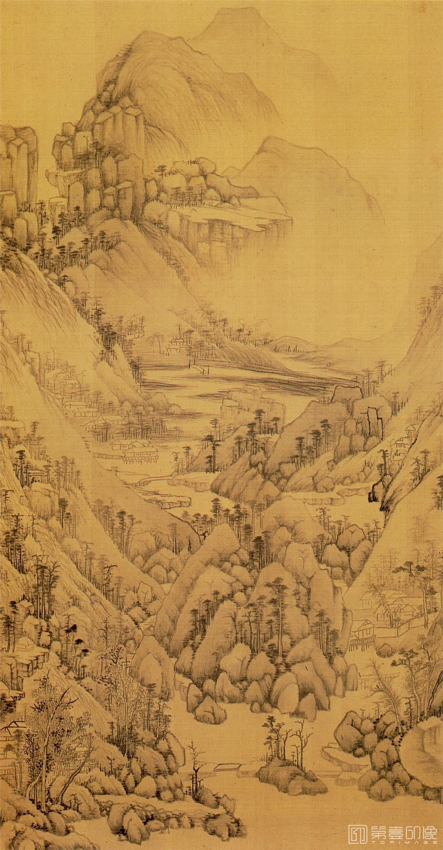 国画-仿宋元人缩本画跋册14开-88