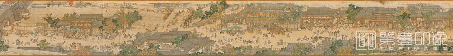 国画-仿杨大章宋院本金陵图卷-3 35x1121cm
