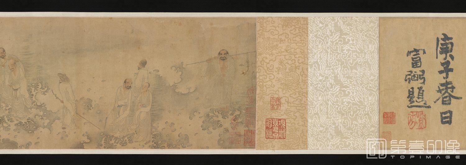 国画-十二罗汉画像全卷-2 23.1×866.4