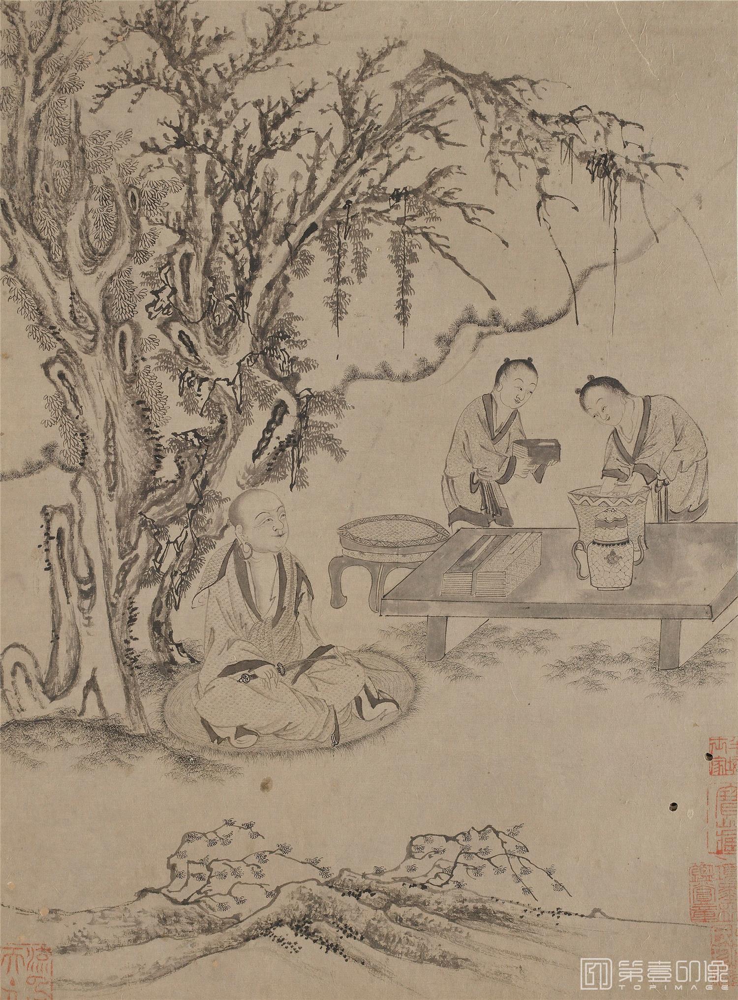 手绘-十八罗汉图册-FS-7410_29 44.8×32cm 手绘-十八罗汉图册-FS-7410_29 44.8×32cm