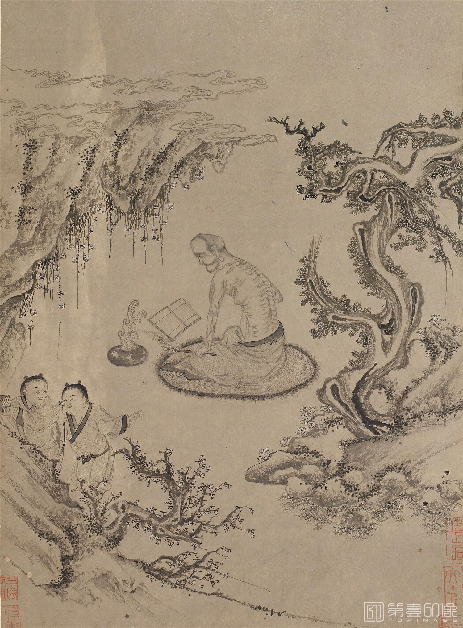 手绘-十八罗汉图册-FS-7410_30 44.8×32cm 手绘-十八罗汉图册-FS-7410_30 44.8×32cm