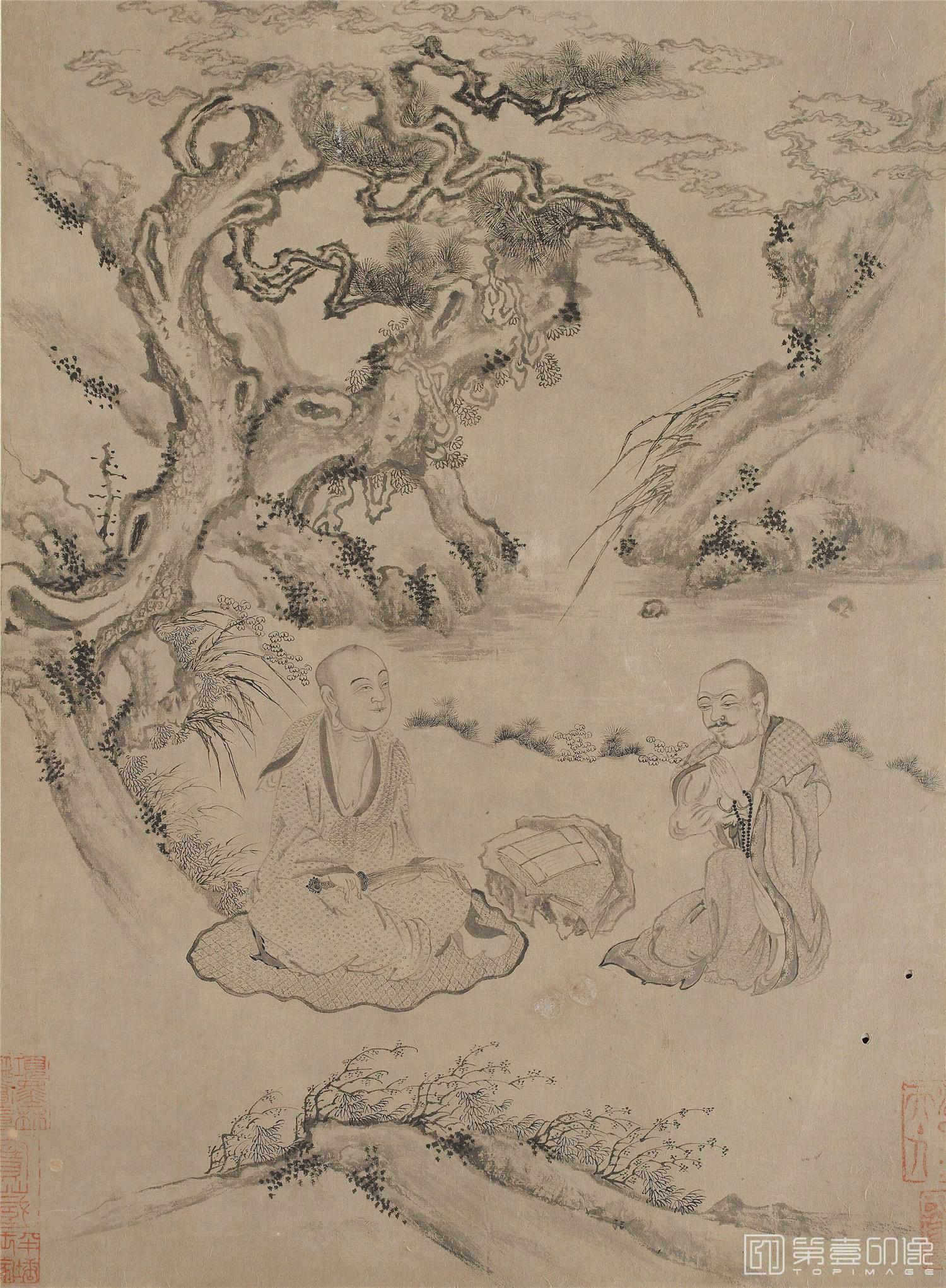手绘-十八罗汉图册-FS-7410_34 44.8×32cm 手绘-十八罗汉图册-FS-7410_34 44.8×32cm