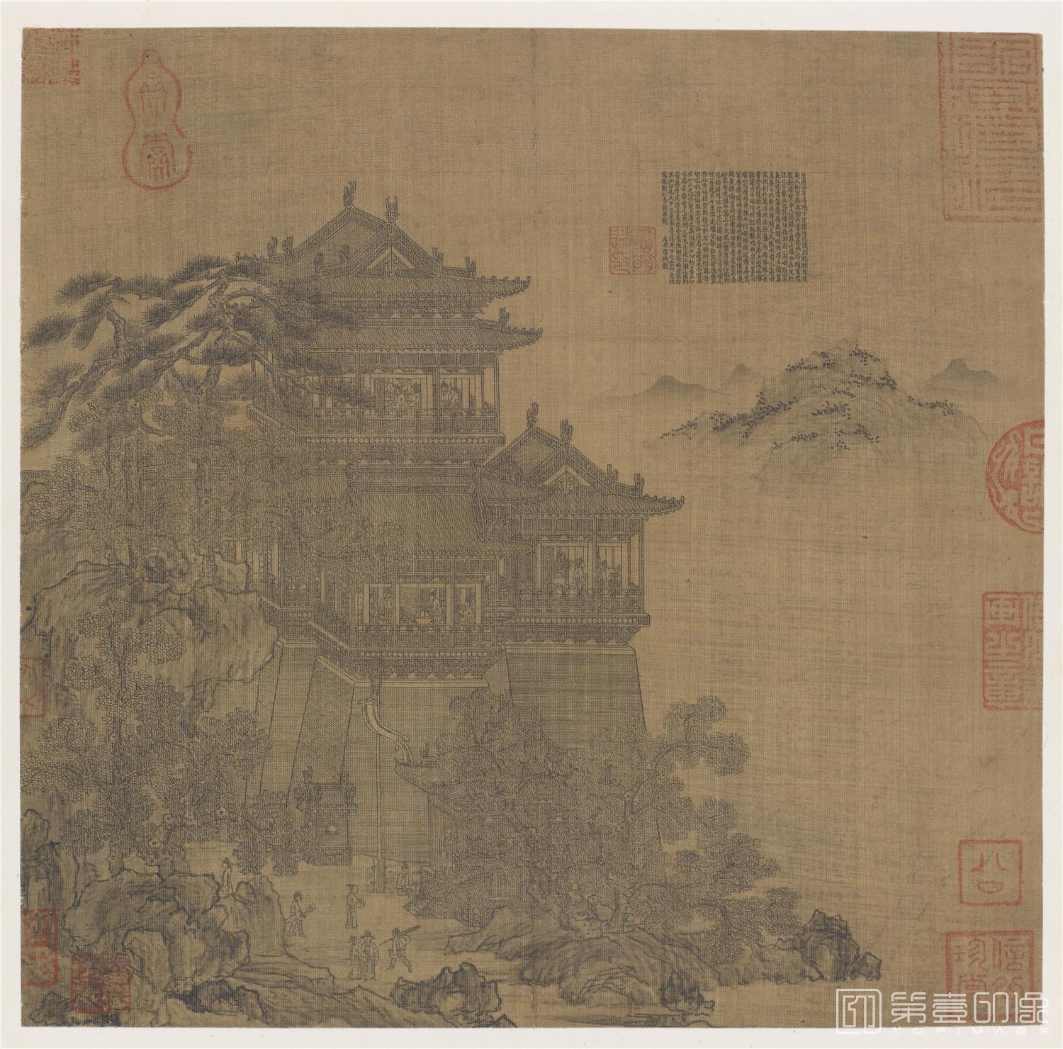 国画-岳阳楼图 26.7×26.2