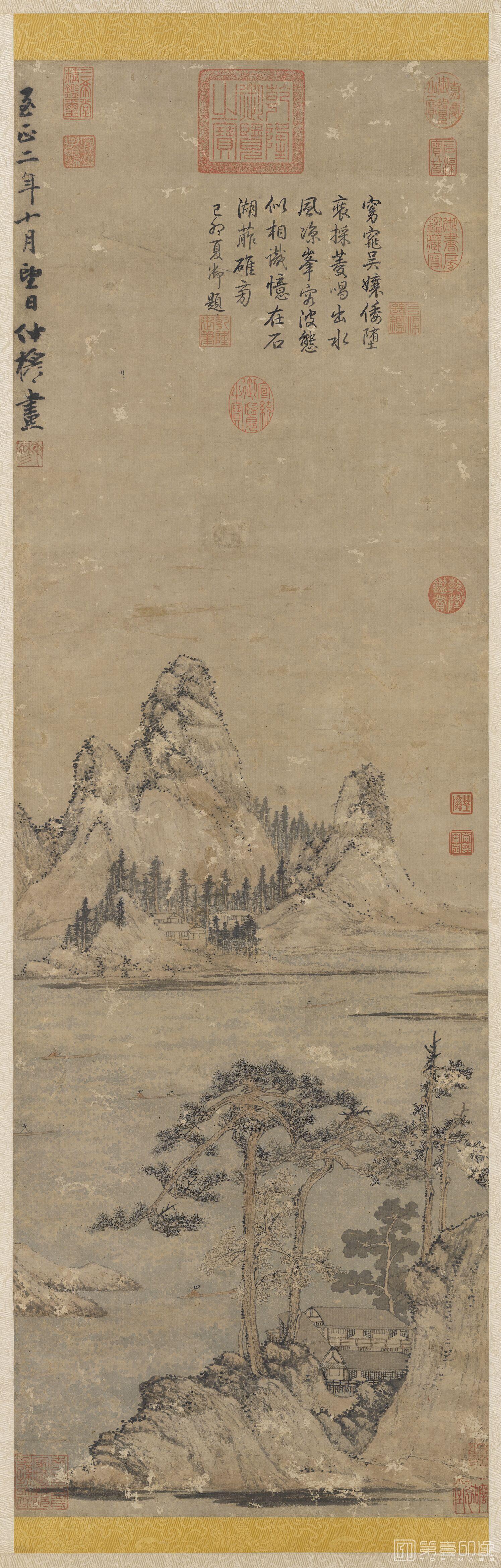 国画-采菱图轴 107.6x35.1