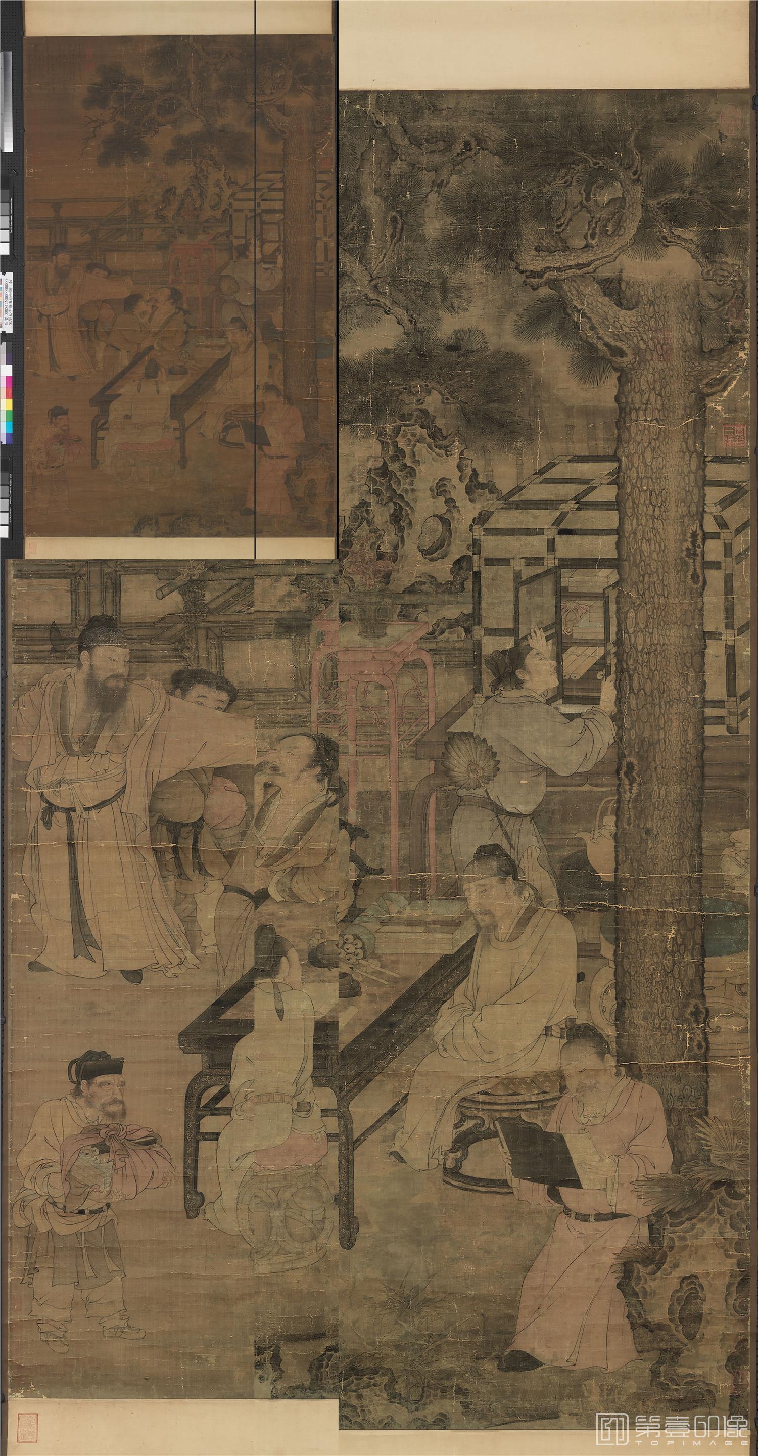 国画-唐五学士图 174.7x106.6