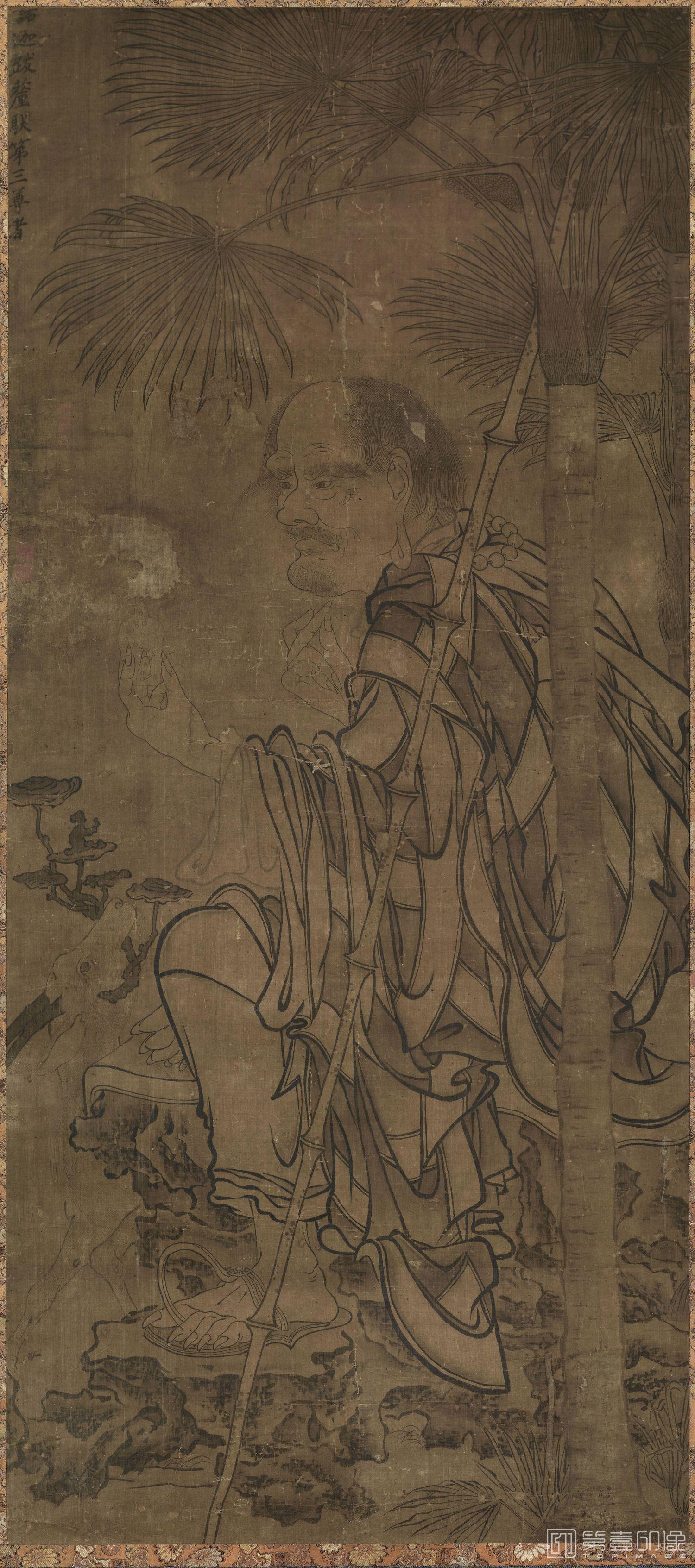 手绘-白描佛像第三尊者 128.1×56.9